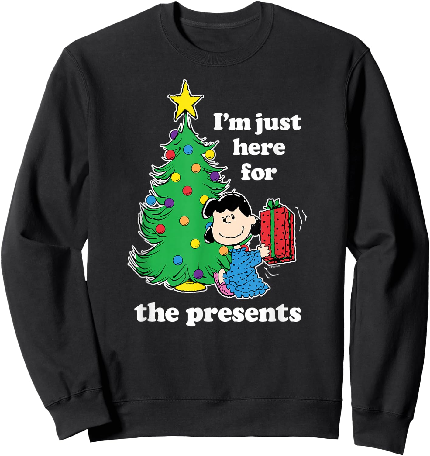 Peanuts - Lucy Just Here For Presents Sweatshirt - Sweatshirt | Black