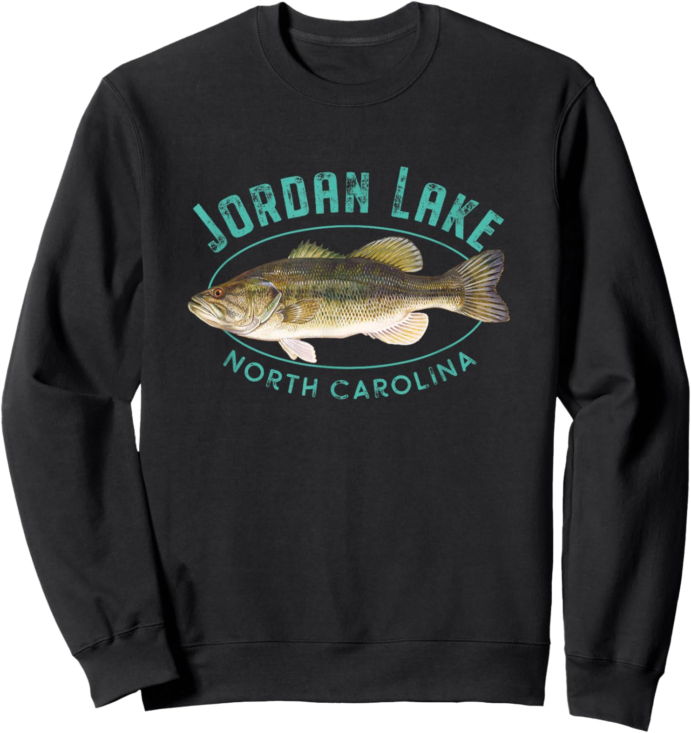 Jordan Lake North Carolina Largemouth Bass Design Sweatshirt - Sweatshirt | Black
