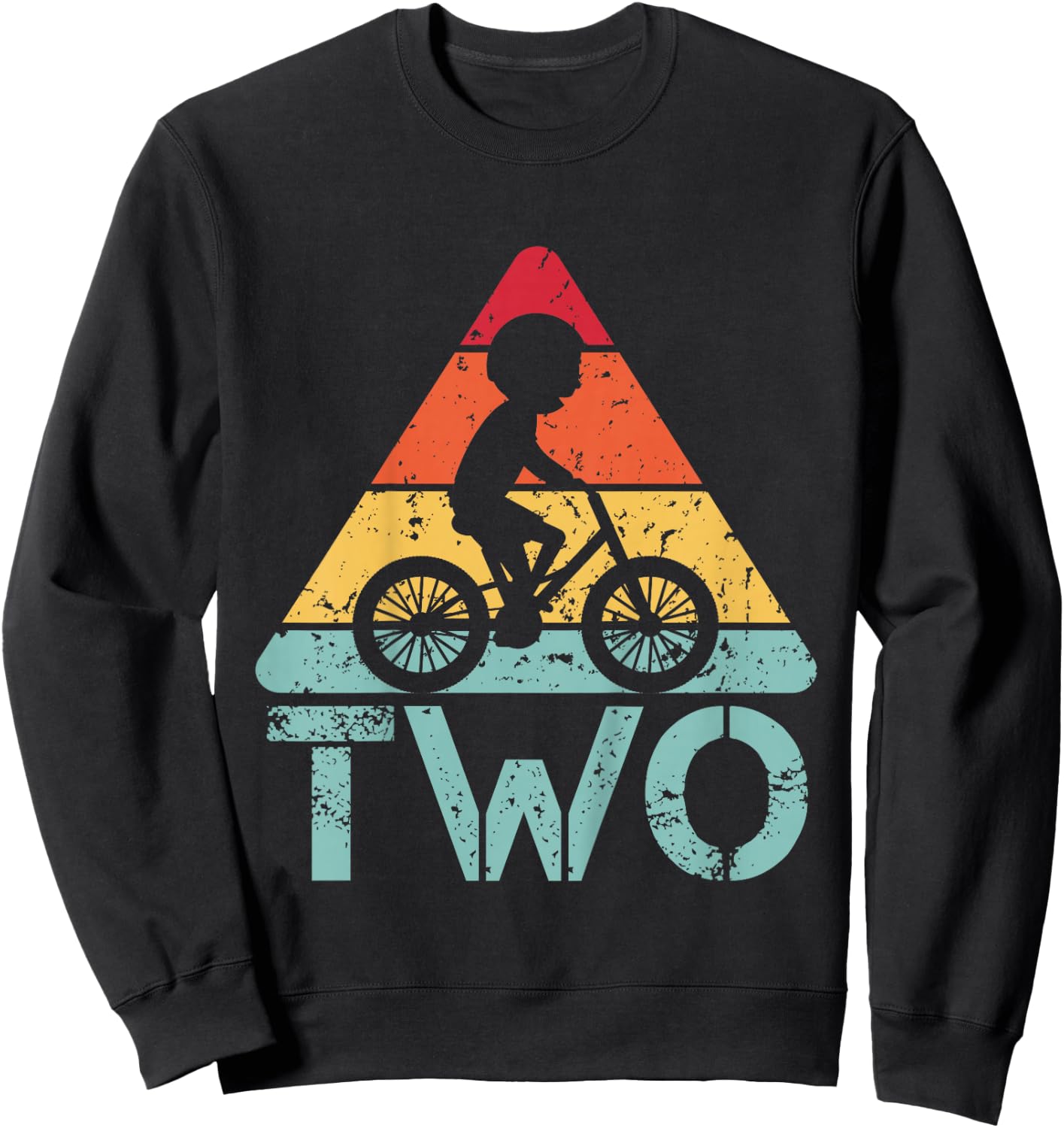 Cyclist Two Birthday Cycling 2nd 2 Year Old Bike Birthday Sweatshirt - Sweatshirt | Black