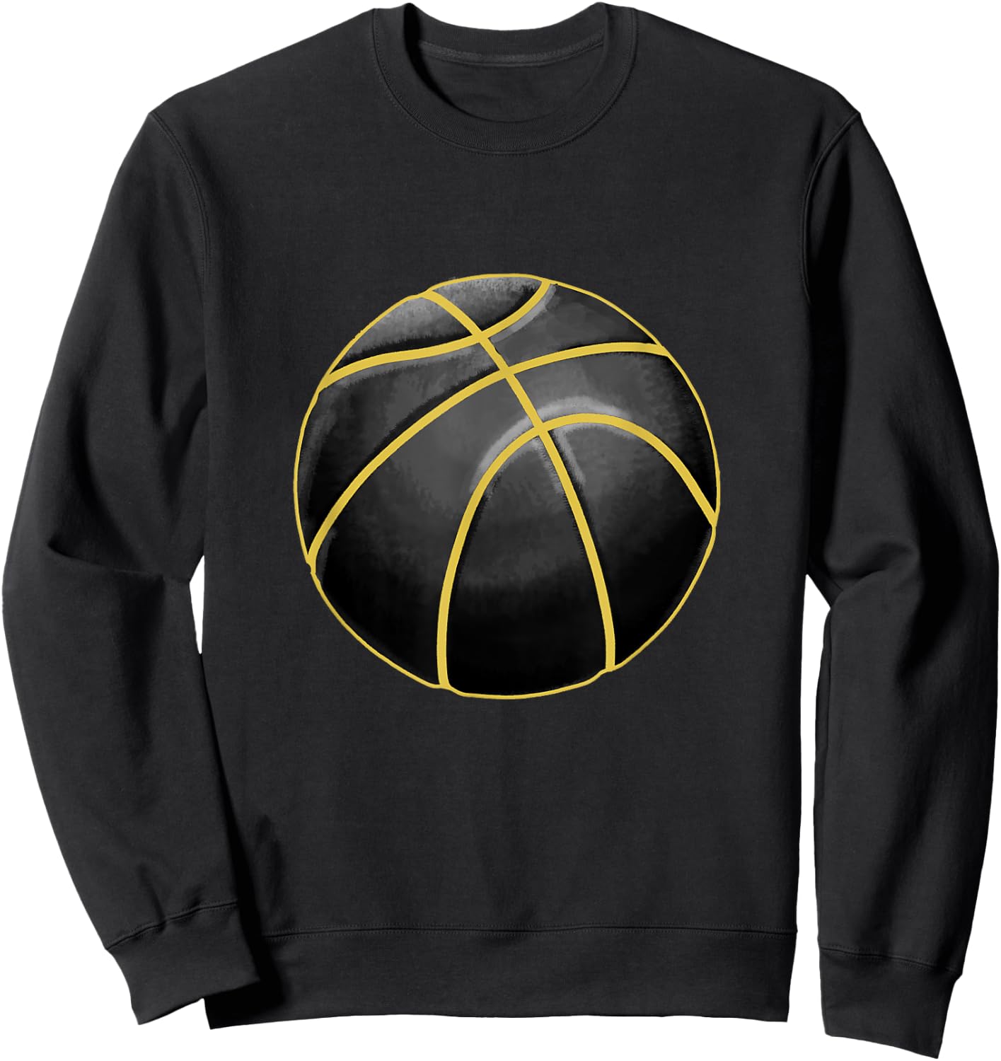 Basketball Illustration Black Gold Ball Design Streetball Sweatshirt - Sweatshirt | Black