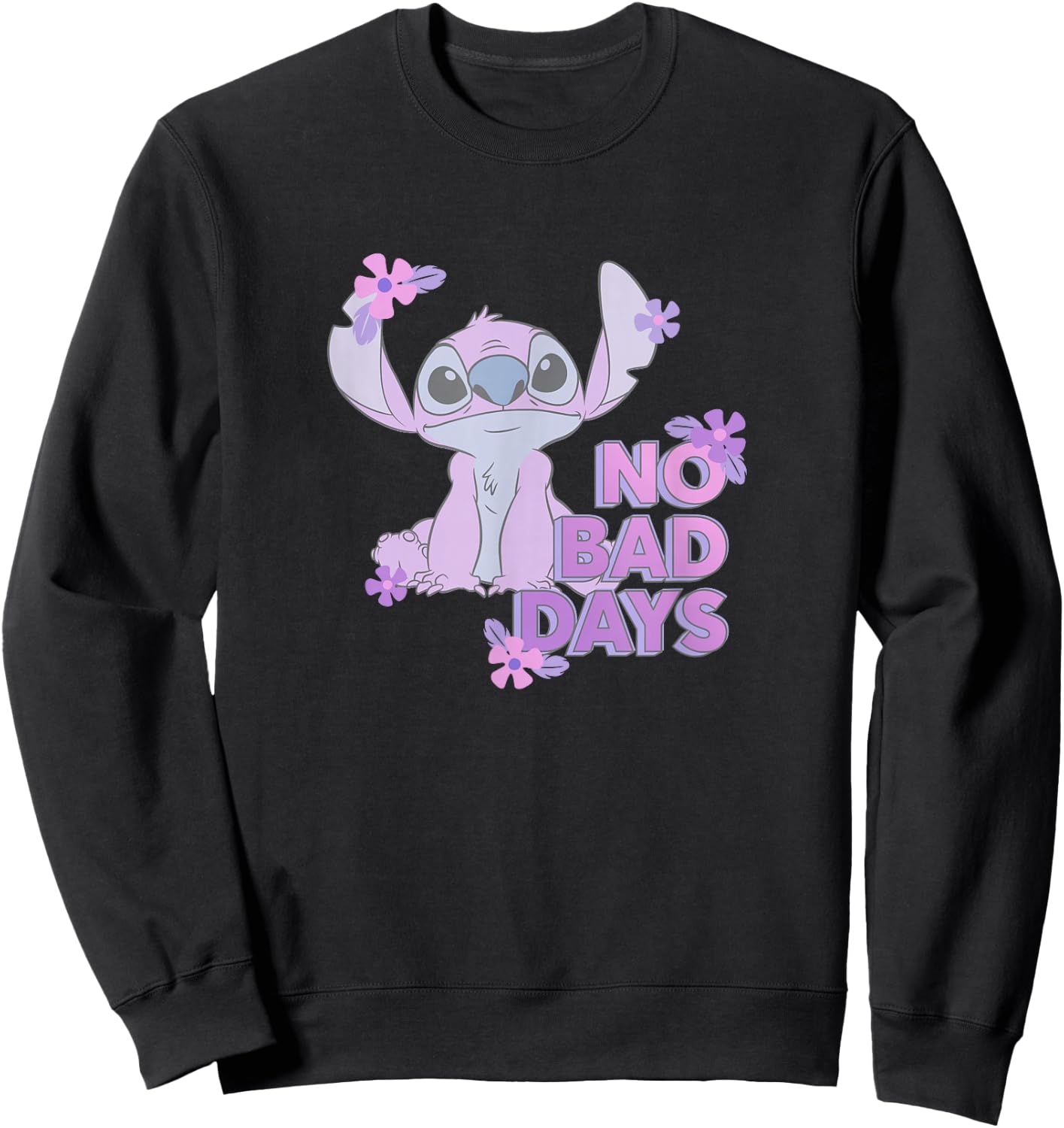 Disney Lilo & Stitch No Bad Days Cute Stitch Chest Portrait Sweatshirt - Sweatshirt | Black