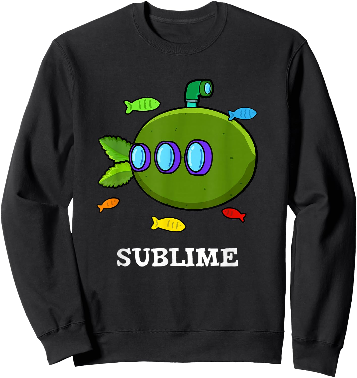 Sub-lime Funny Lime Pun Sweatshirt - Sweatshirt | Black
