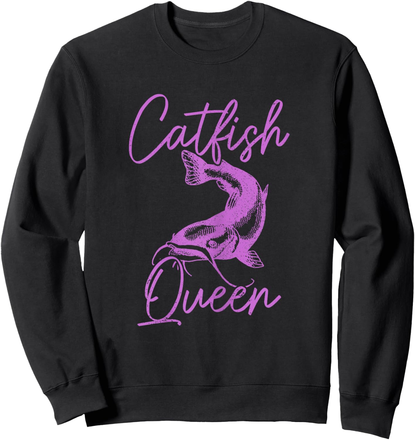 Catfish Queen Catfish Fishing Fisherman Sweatshirt - Sweatshirt | Black