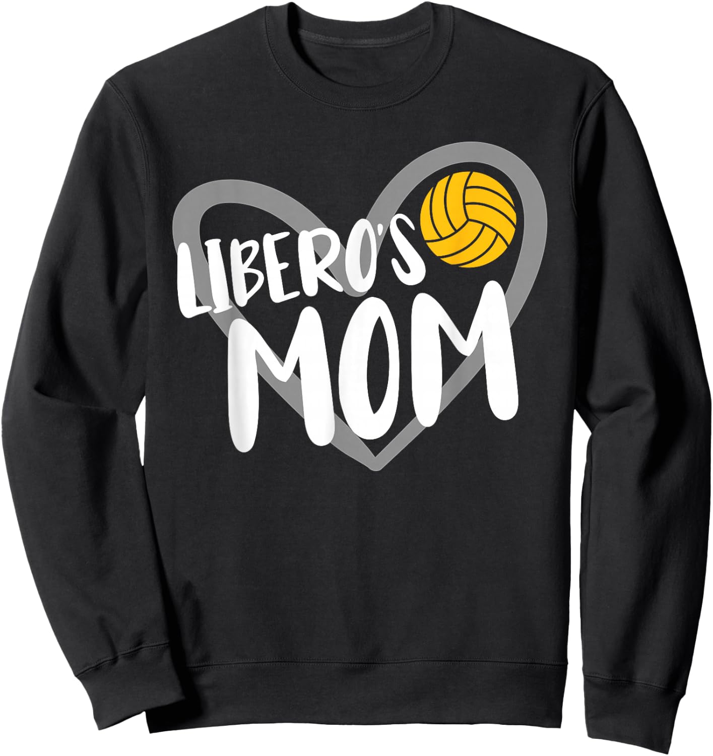 Volleyball Libero's Mom Heart Sweatshirt - Sweatshirt | Black