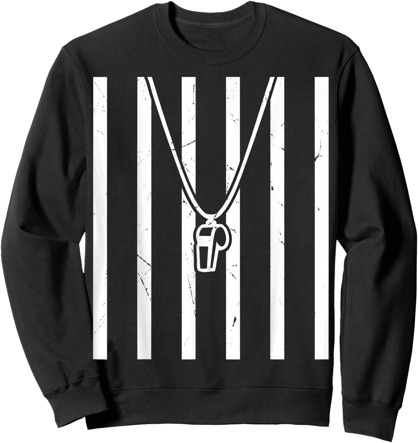 Referee Costume Ref Whistle Refereeing Linesman Umpire Sweatshirt - Sweatshirt | Black