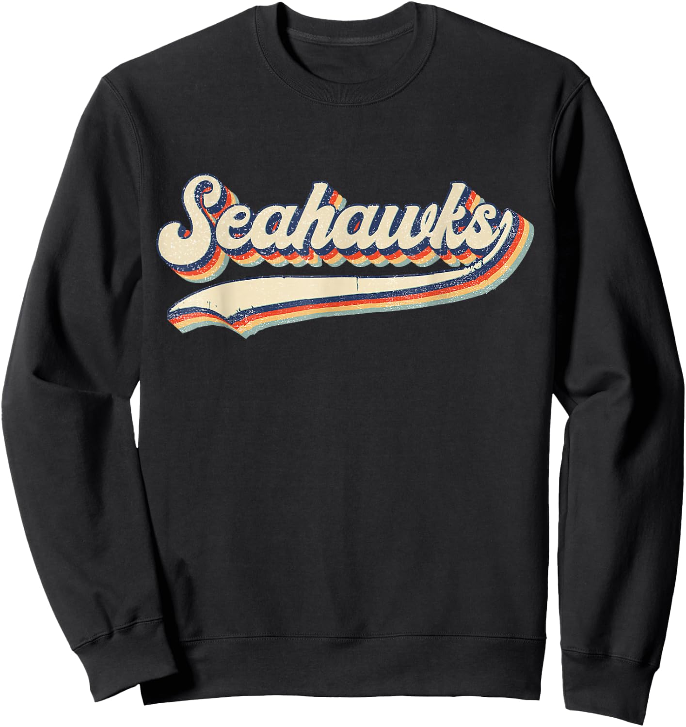 Seahawks Name Retro Vintage Gift Women Boy Girl Sweatshirt - Sweatshirt | Black
