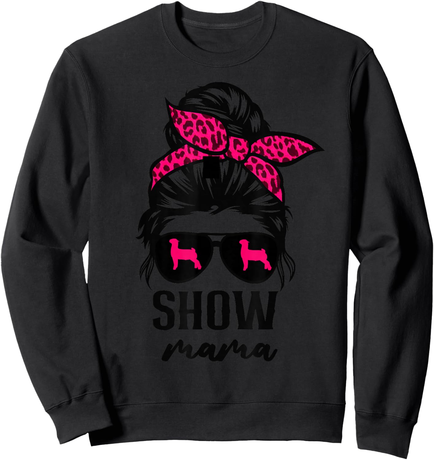 goat show mom goat Boer show mama Sweatshirt - Sweatshirt | Black