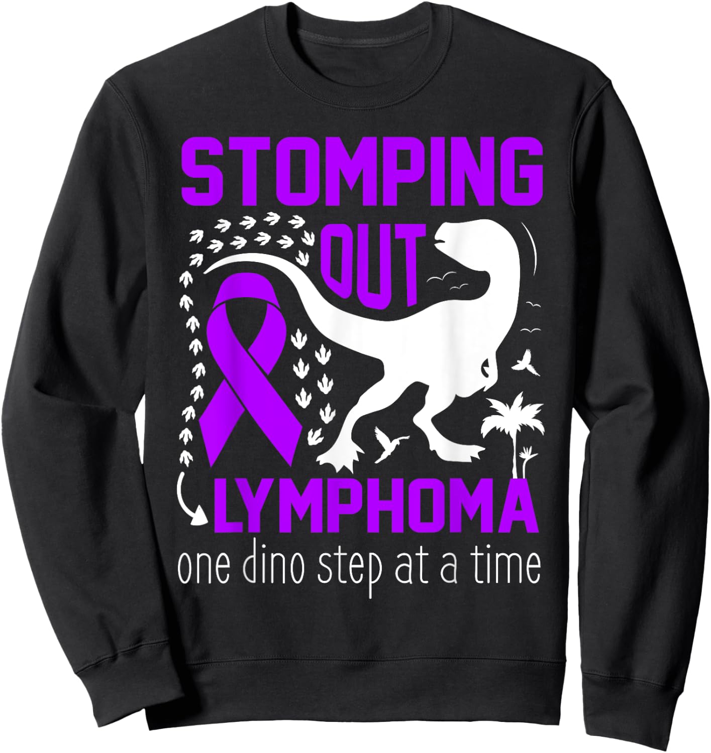 Hodgkins lymphoma Warrior Awareness Purple Ribbon Child Sweatshirt - Sweatshirt | Black