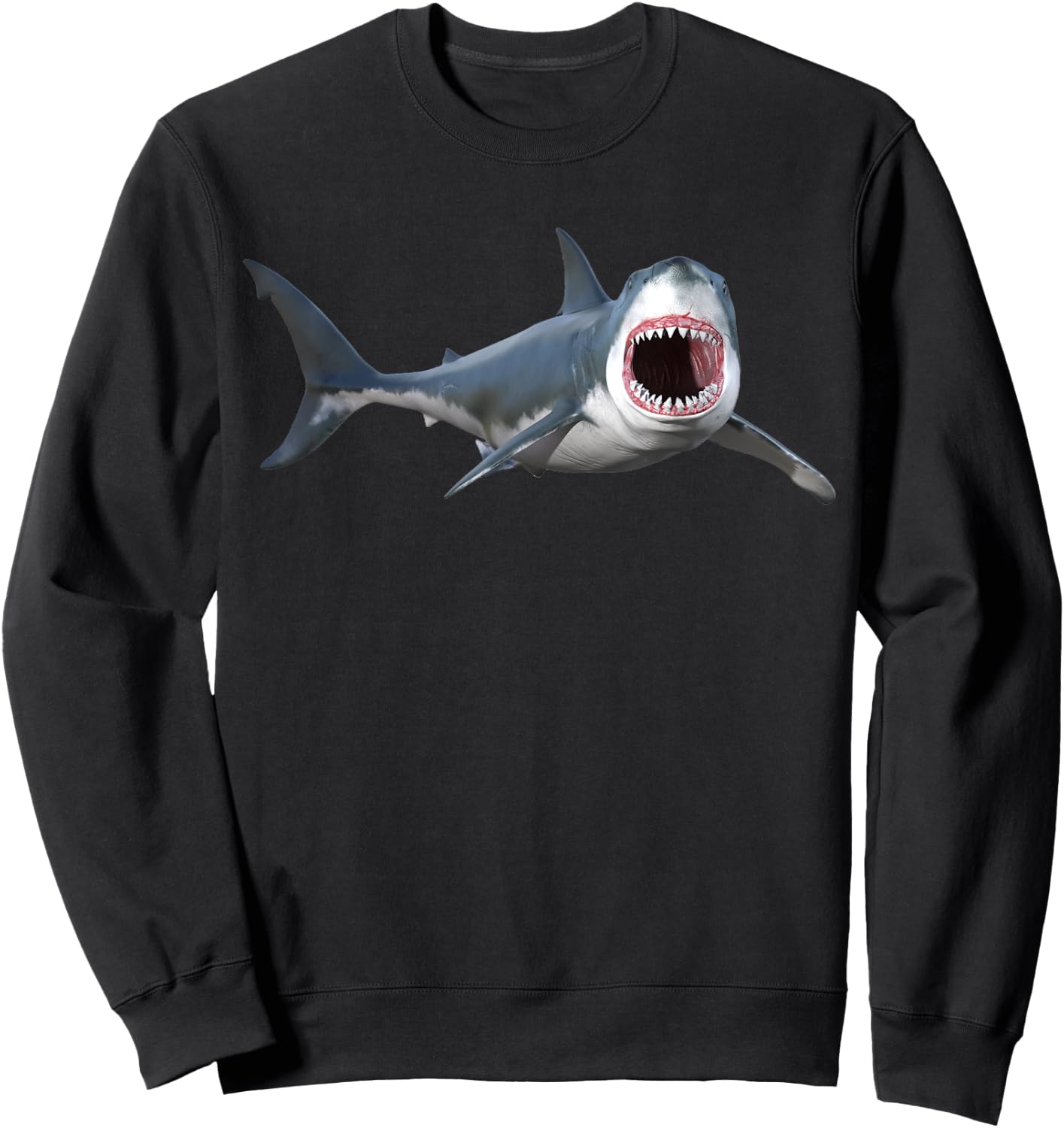 realistic great white shark for lovers of Fish Sweatshirt - Sweatshirt | Black