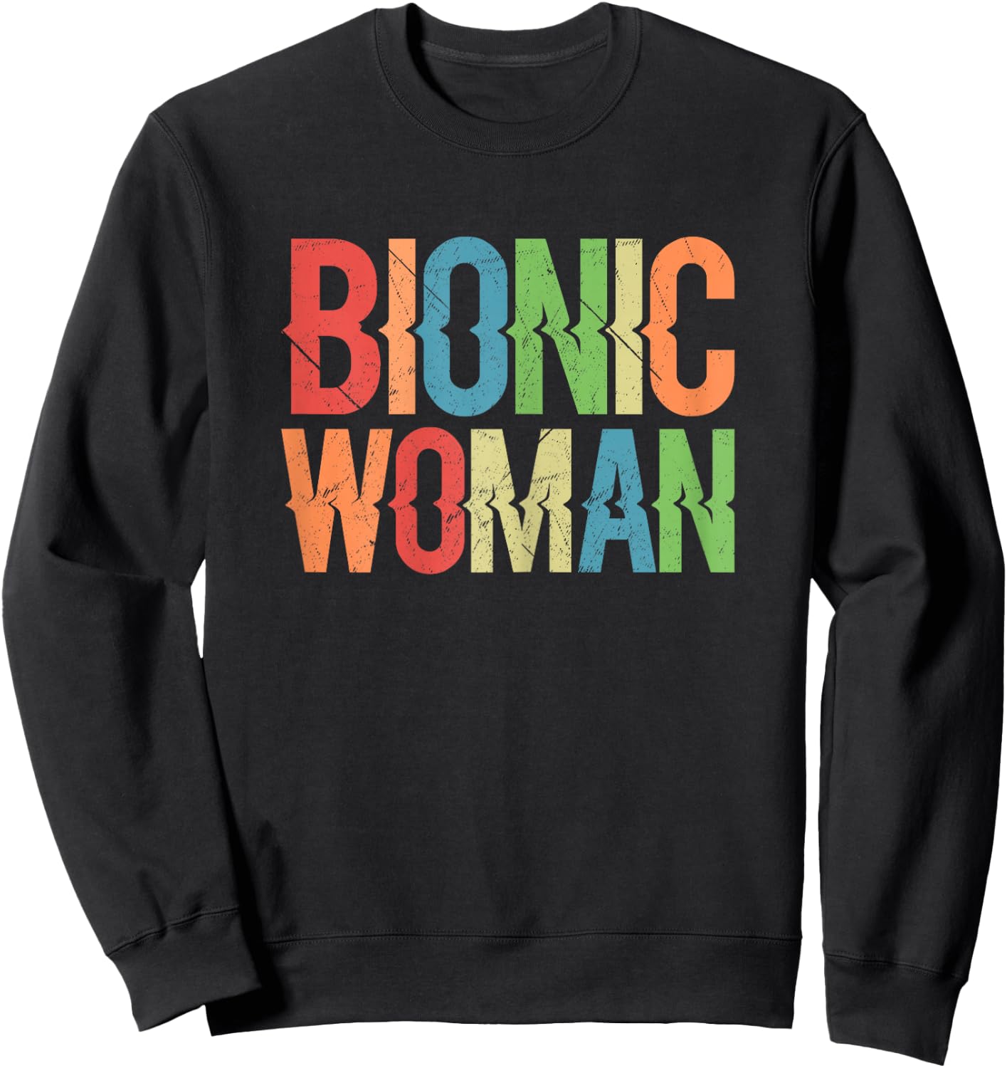 Unleash Your Inner Cyborg with our Bionic Women Design Sweatshirt - Sweatshirt | Black