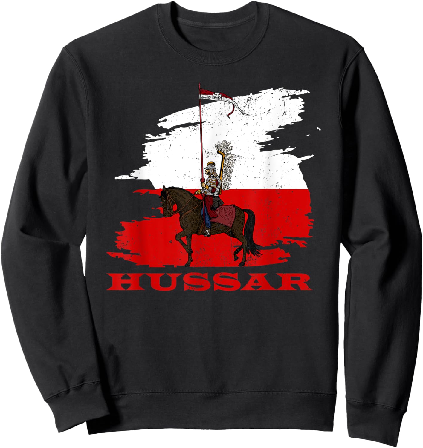 Poland husaria Polish winged hussars military Polska Krakow Sweatshirt - Sweatshirt | Black