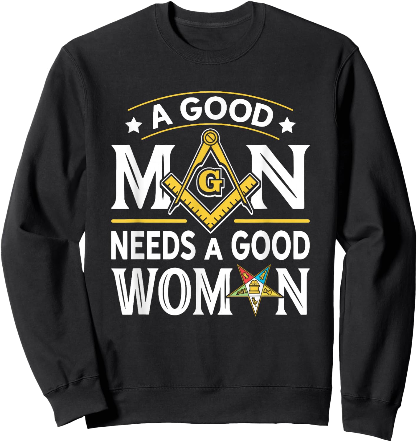 Freemasons OES Woman Masonry Masonic Freemason Freemasonry Sweatshirt - Sweatshirt | Black