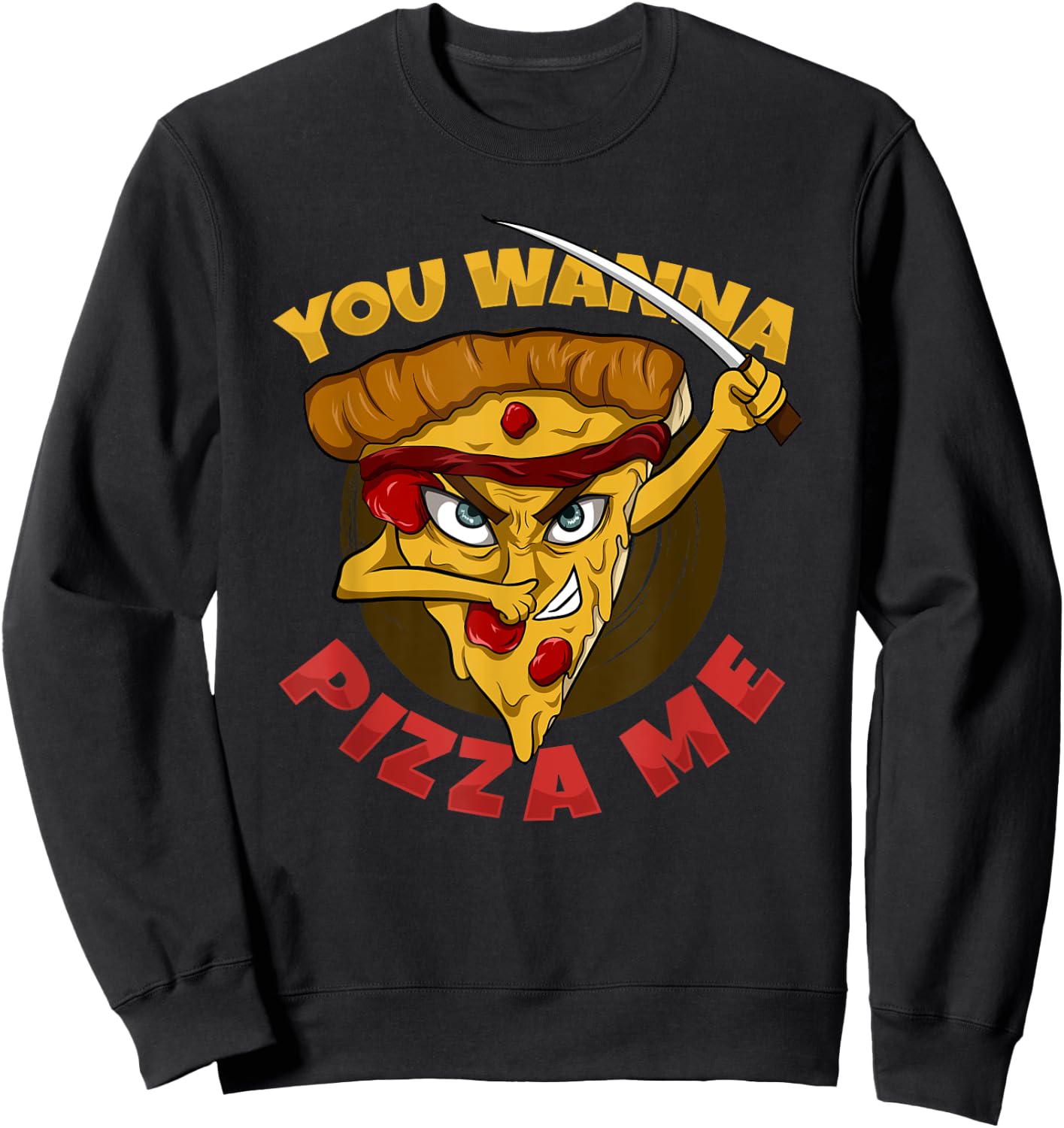 You Wanna Pizza Me Funny Ninja Kids Italian Food Sweatshirt - Sweatshirt | Black