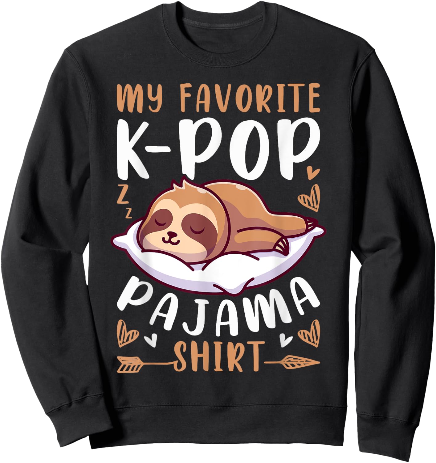K-Pop Music, Sleeping Sloth, K-Pop Pajama Sweatshirt - Sweatshirt | Black