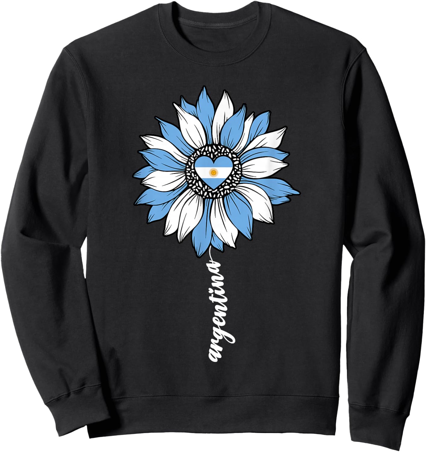 Argentina Sunflower Argentinian Girl Girls Flag Sweatshirt - Sweatshirt | Black