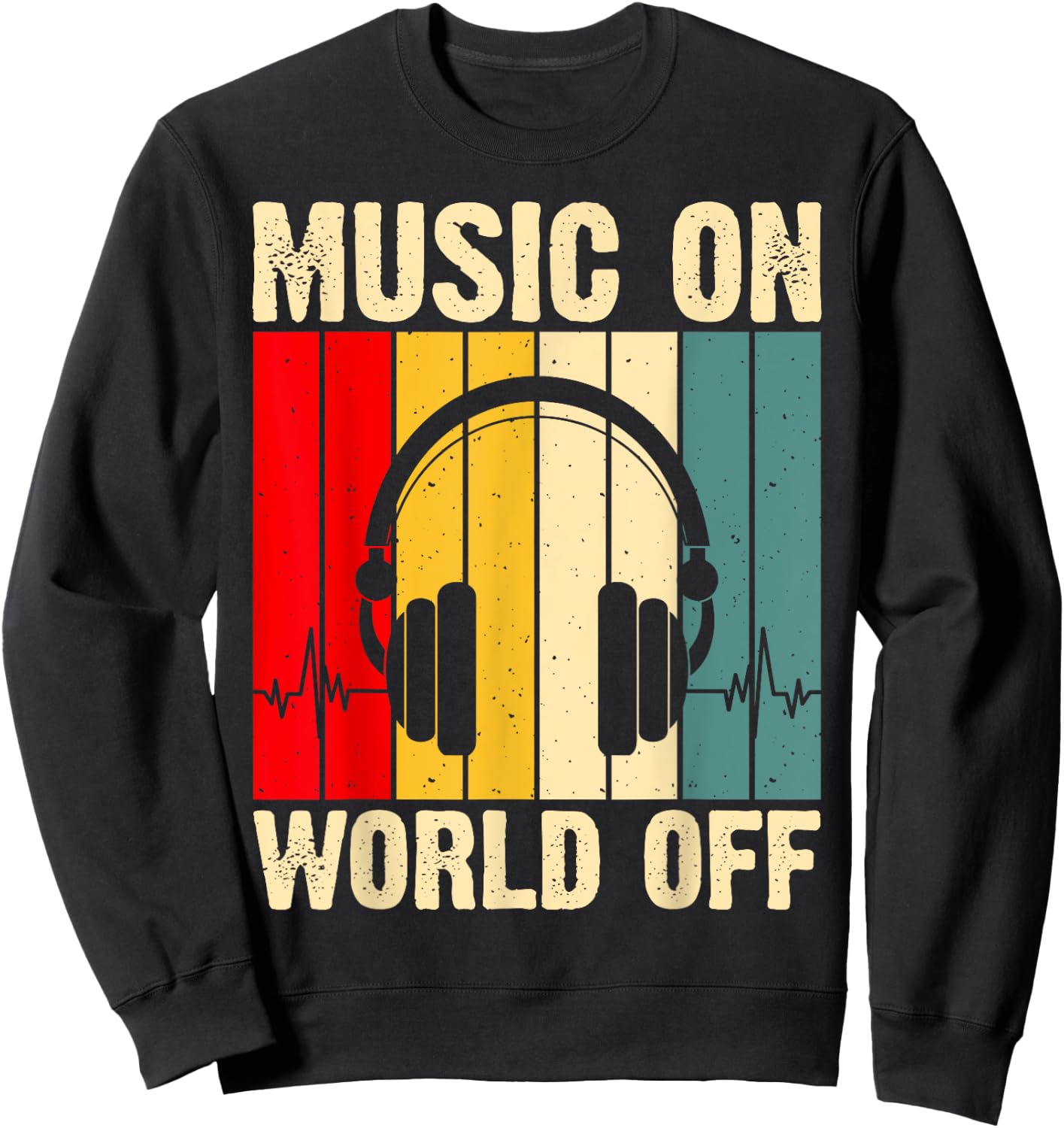 Music On World Off Sweatshirt - Sweatshirt | Black