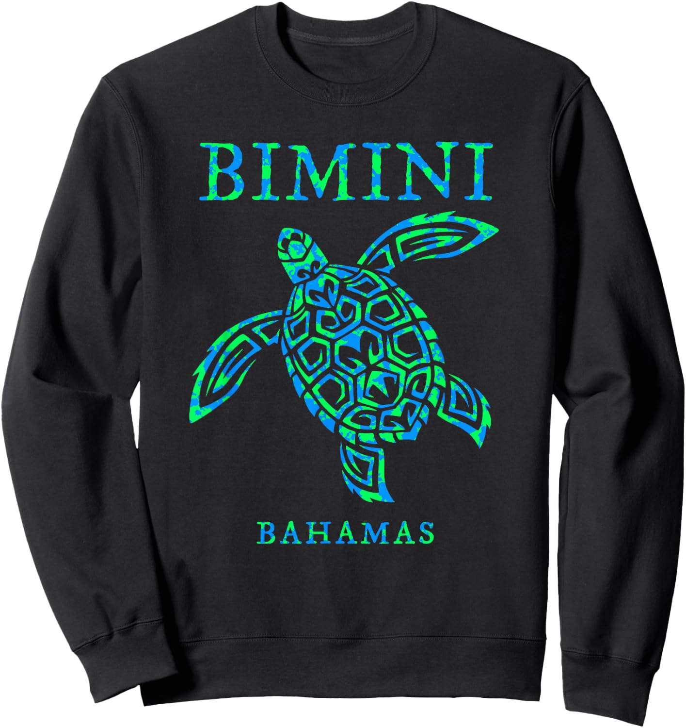 Bimini Bahamas Sea Turtle Boys Girls Colorful Souvenir Sweatshirt - Sweatshirt | Black