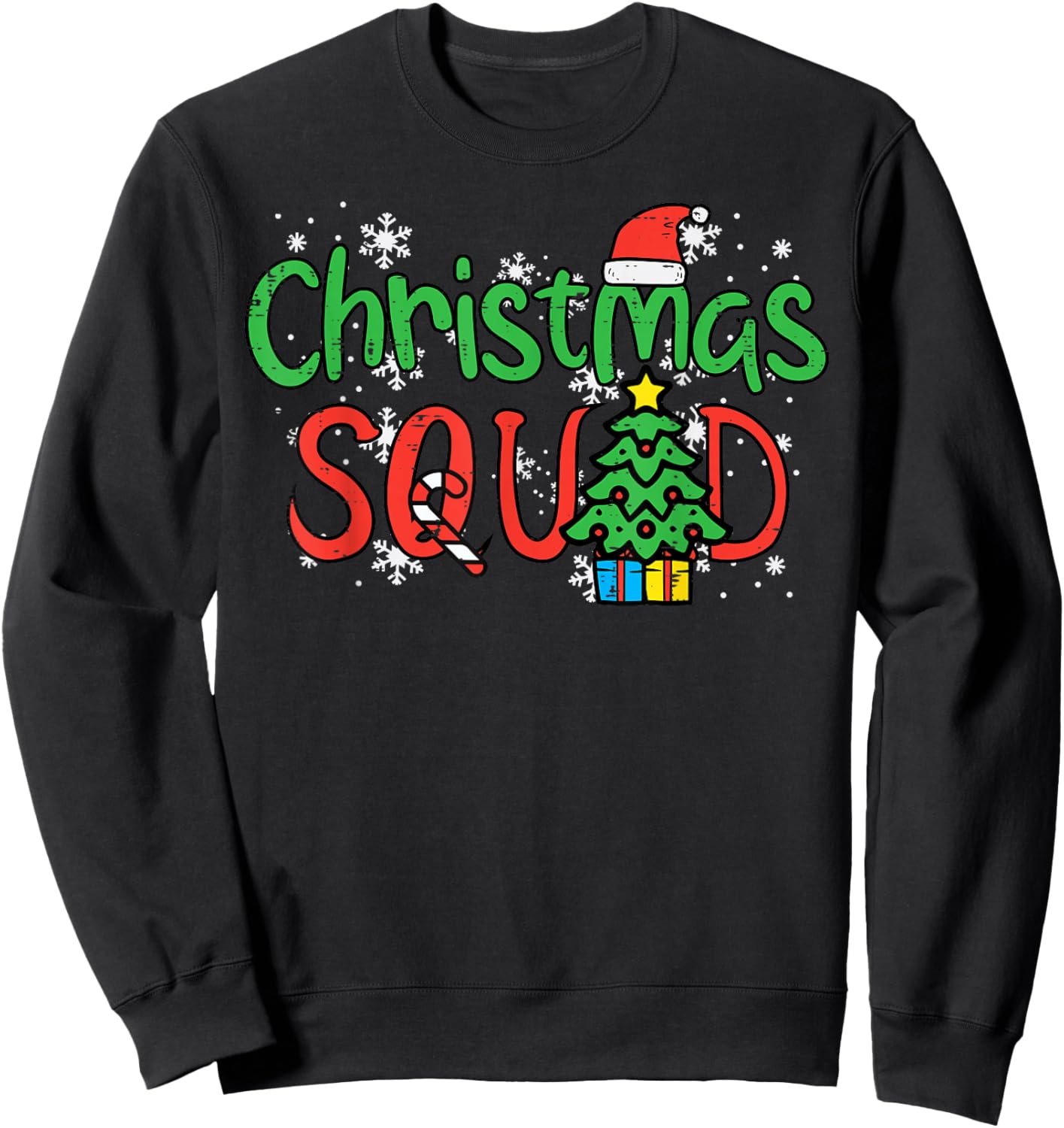 Christmas Squad Family Xmas Crew Men Women Boys Girls Kids Sweatshirt - Sweatshirt | Black