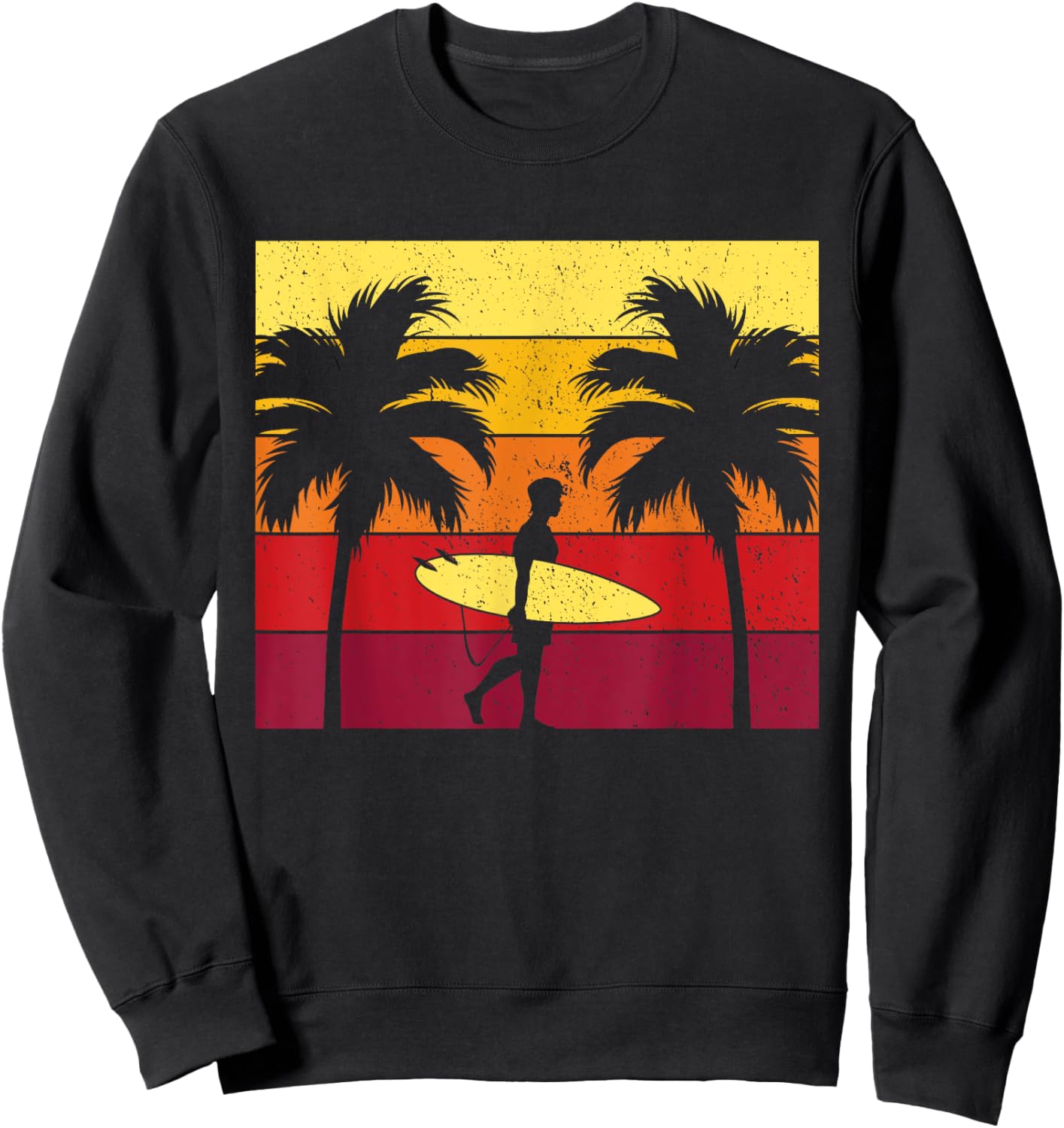 Surfboard Surfing Ride Big Wave Shore Surf Beach Surfer Gift Men Women Kids Sweatshirt - Sweatshirt | Black
