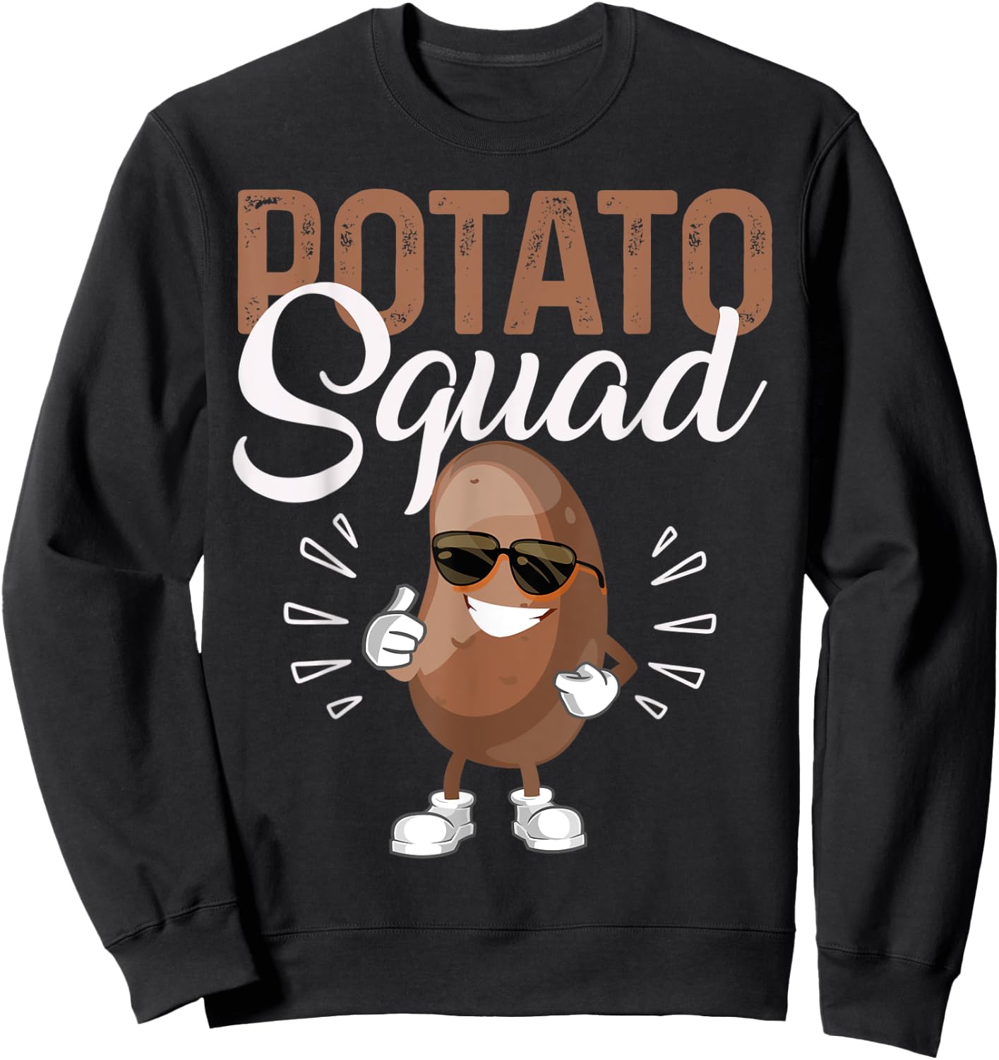 Cool Potato Squad Potato Halloween Costume Funny Vegan Team Sweatshirt - Sweatshirt | Black