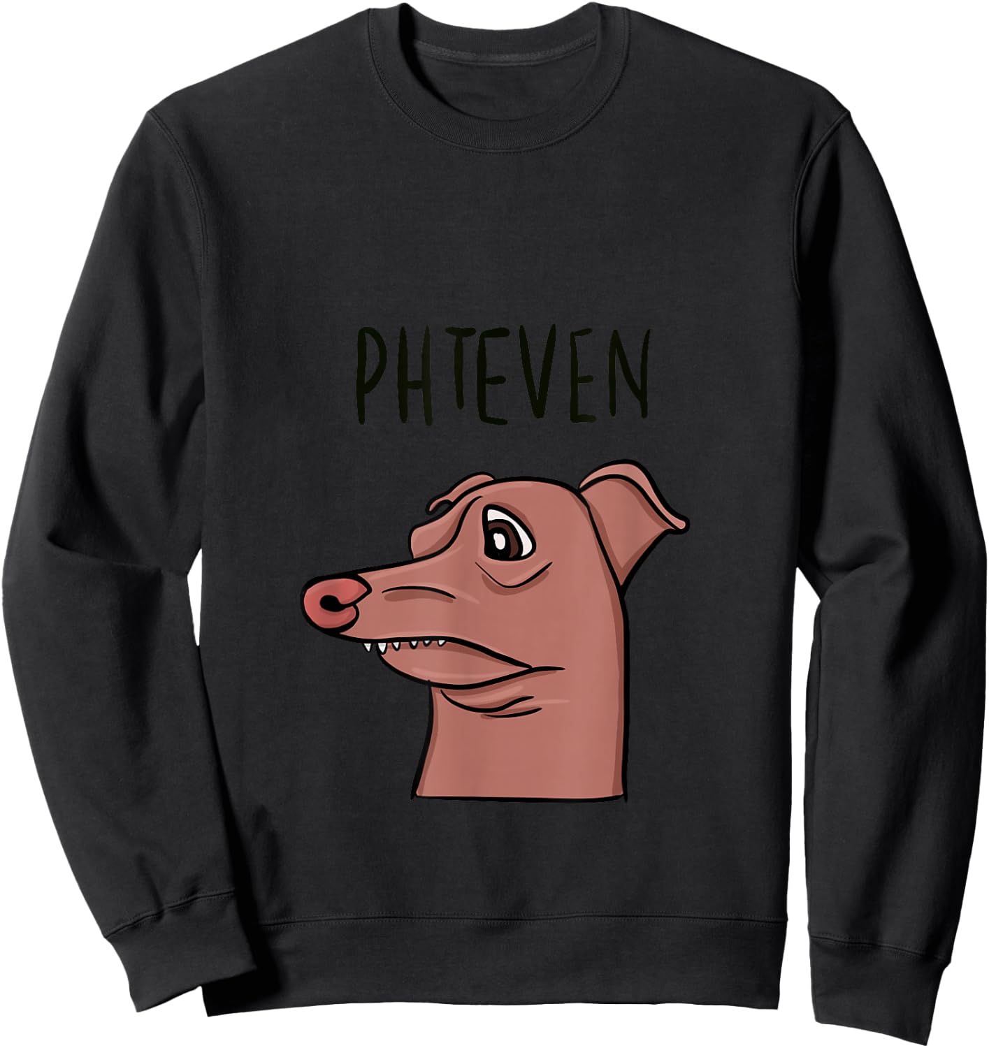 Meme Dog Phteven Funny Dog Sweatshirt - Sweatshirt | Black