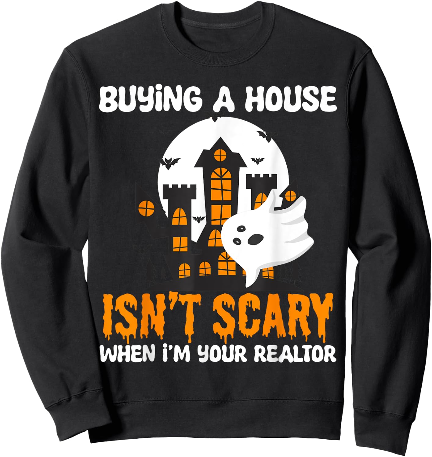 Funny Real Estate Agent Halloween Costumes Spooky Realtor Sweatshirt - Sweatshirt | Black