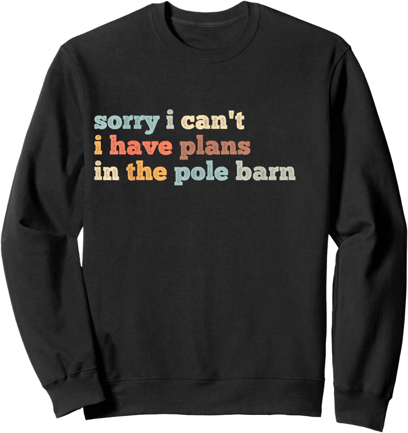 Sorry I Can't I Have Plans In The Pole Barn Sweatshirt - Sweatshirt | Black