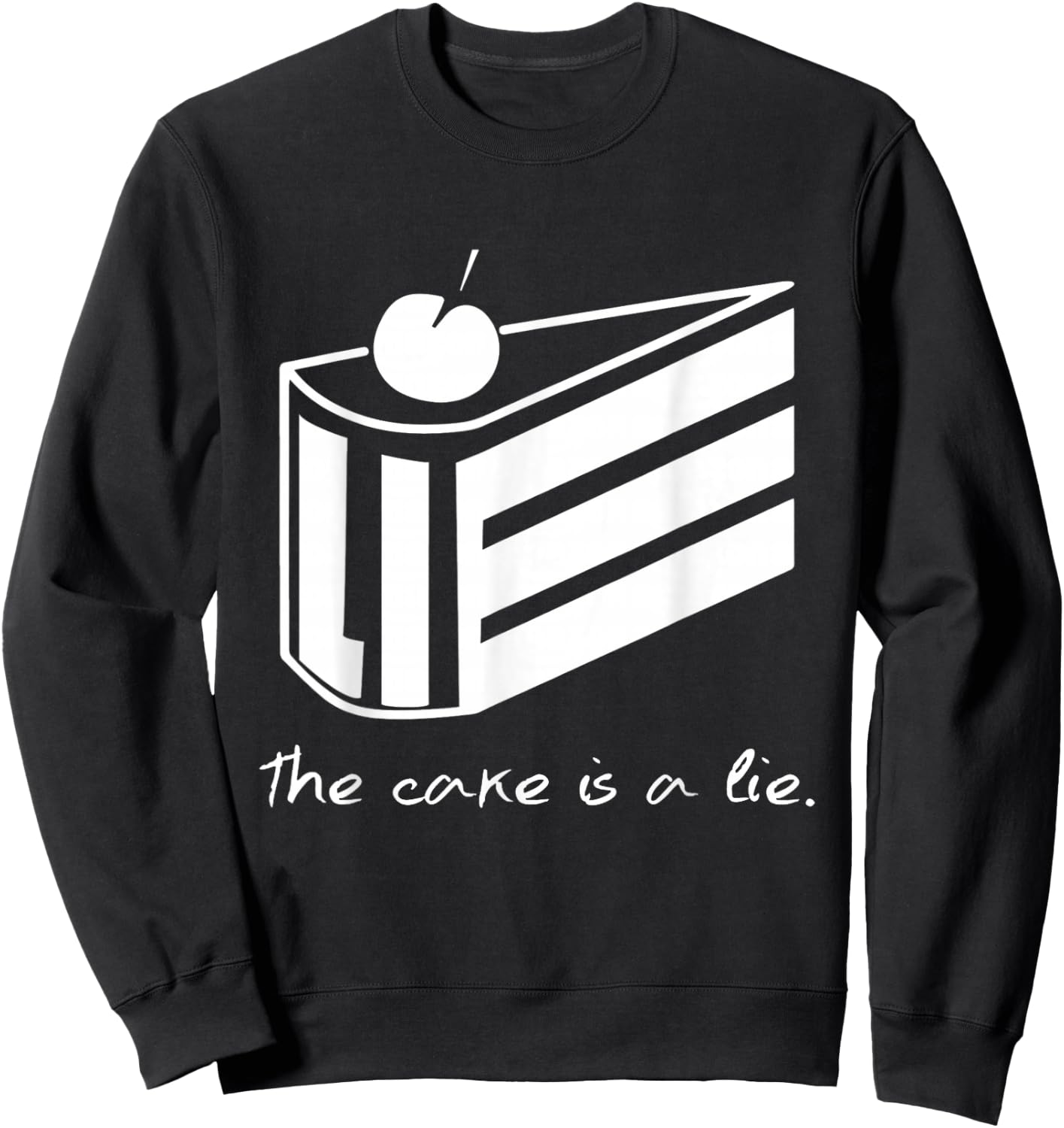 The Cake Is A Lie Portal - -Adults, Black, S Sweatshirt - Sweatshirt | Black