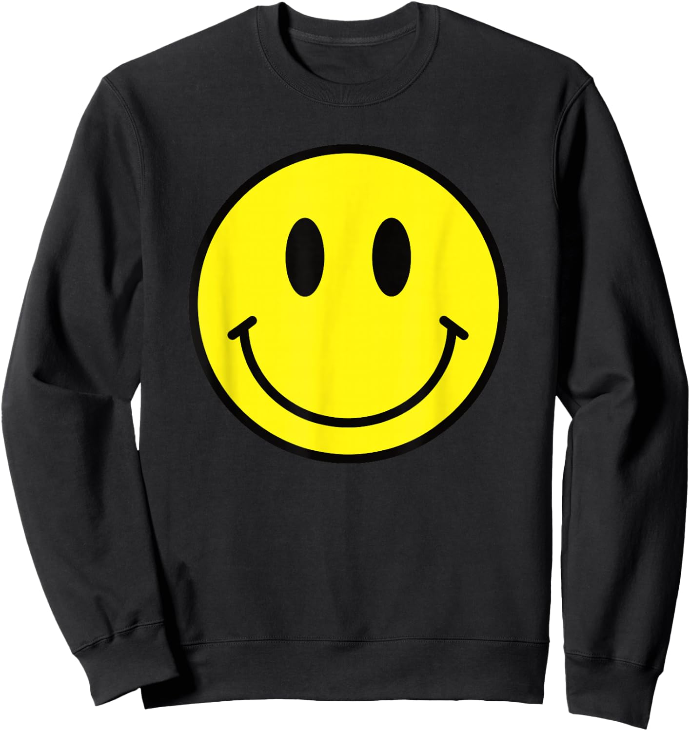 Yellow Smile Face Shirt Cute Happy Peace Smiling Face Kids Sweatshirt - Sweatshirt | Black