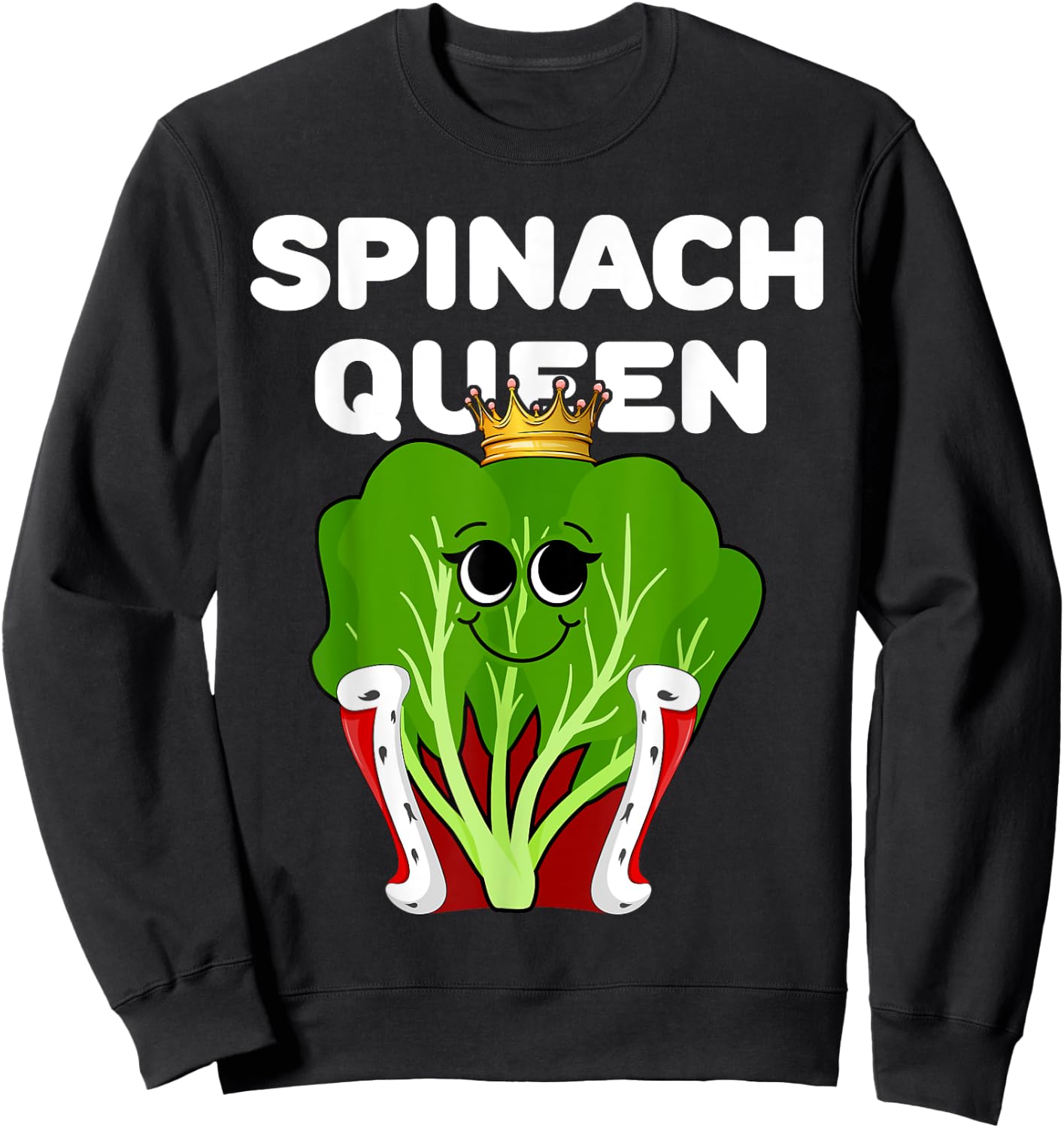Spinach Queen | Spinach | Girls Spinach Sweatshirt - Sweatshirt | Black
