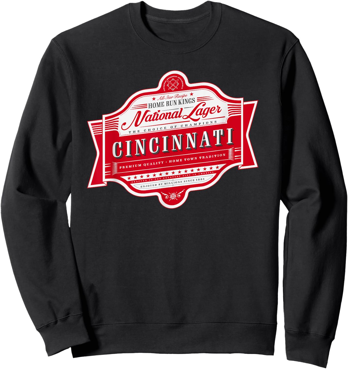 Classic Cincinnati Beer Label - Cincinnati Pride Sweatshirt - Sweatshirt | Black