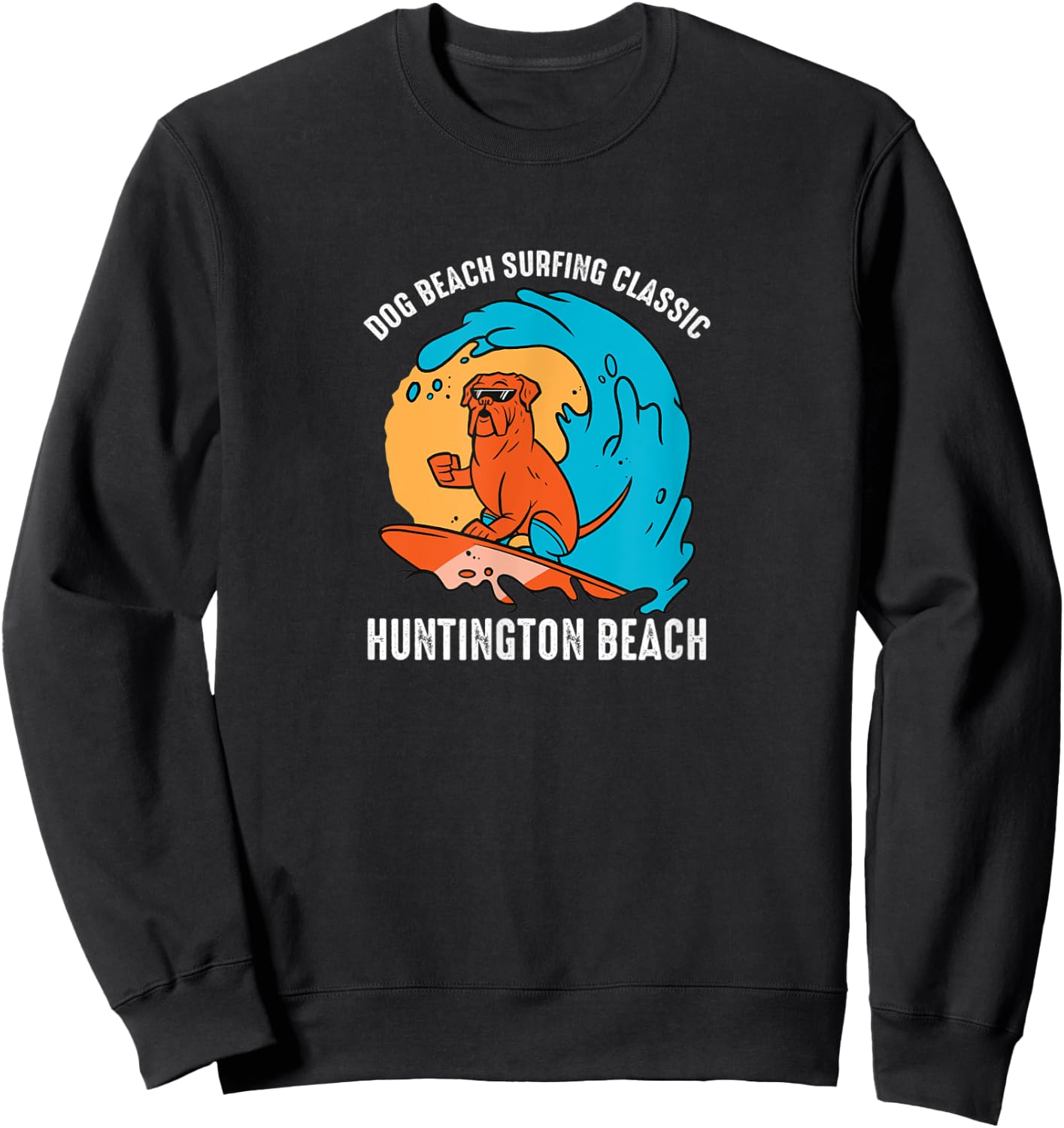 Huntington Dog Beach California CA Surf Sweatshirt - Sweatshirt | Black