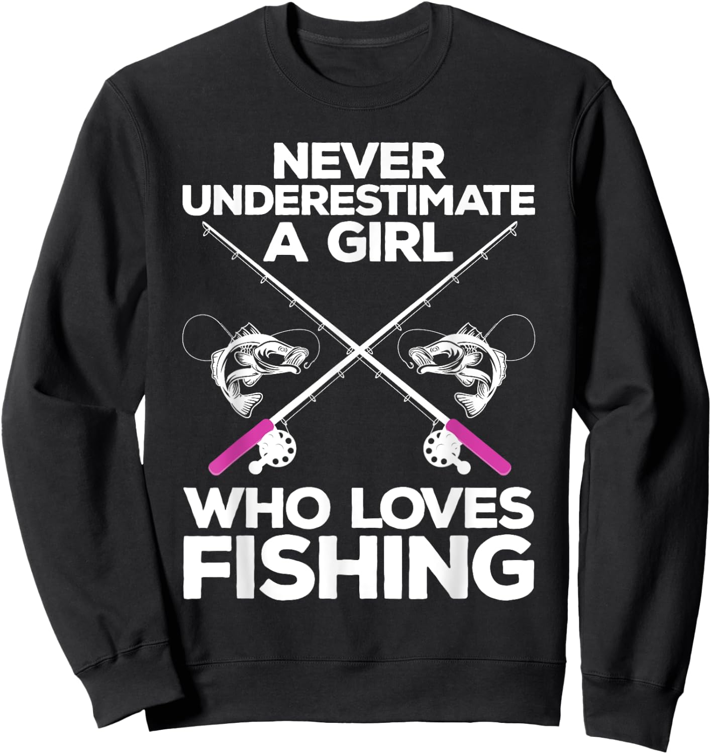 Cool Fishing Girls Fisherman Fish Lure Saltwater Sweatshirt - Sweatshirt | Black