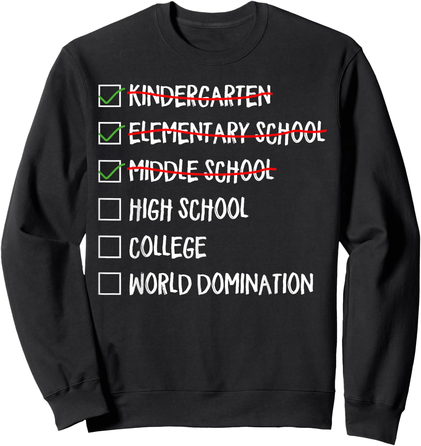 Kindergarten Elementary School Middle School 2025 Graduation Sweatshirt - Sweatshirt | Black