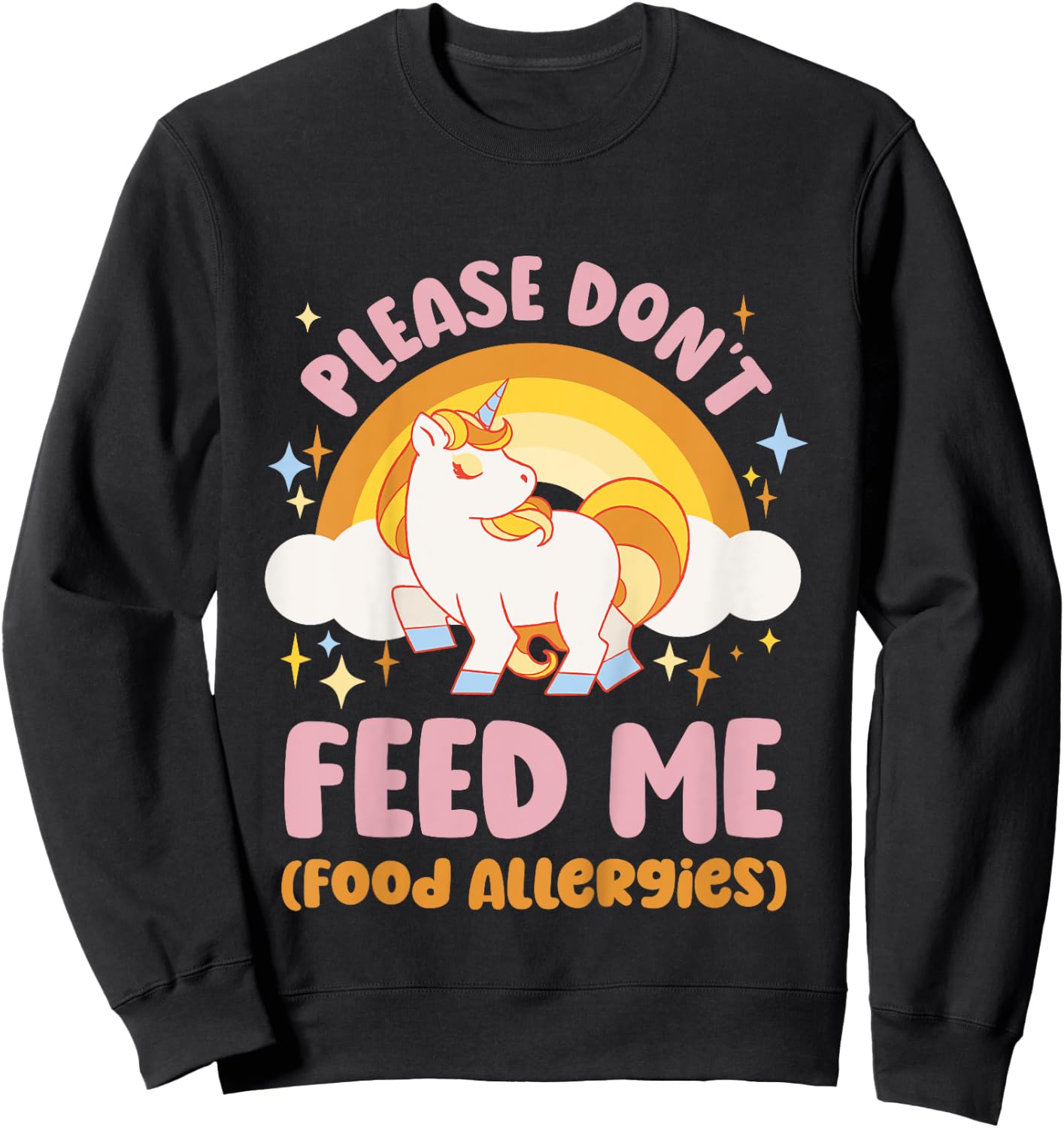 Food Allergy Toddler Kids Unicorn Sweatshirt - Sweatshirt | Black