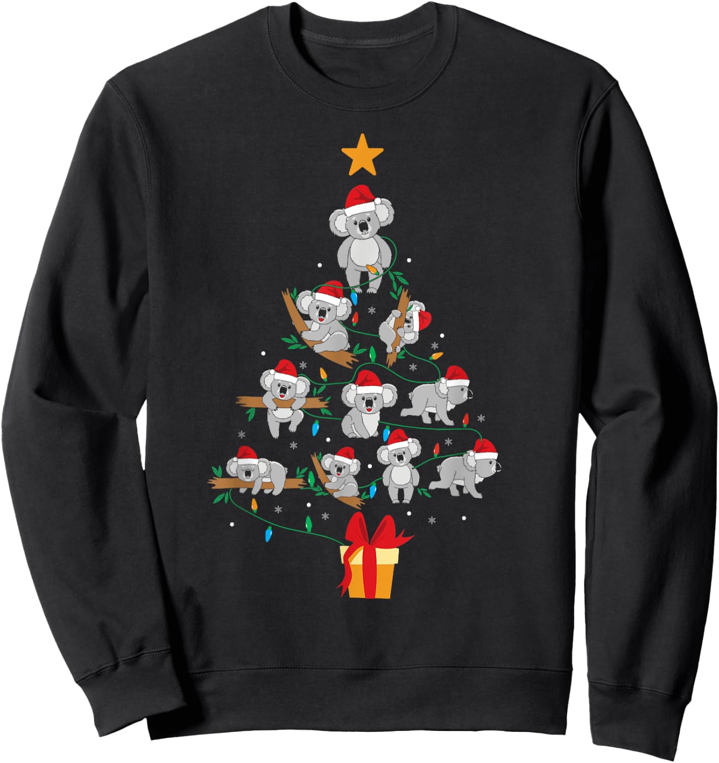 MY CHRISTMAS TREE Pajama Shirt Koala Ornament Xmas Funny Sweatshirt - Sweatshirt | Black