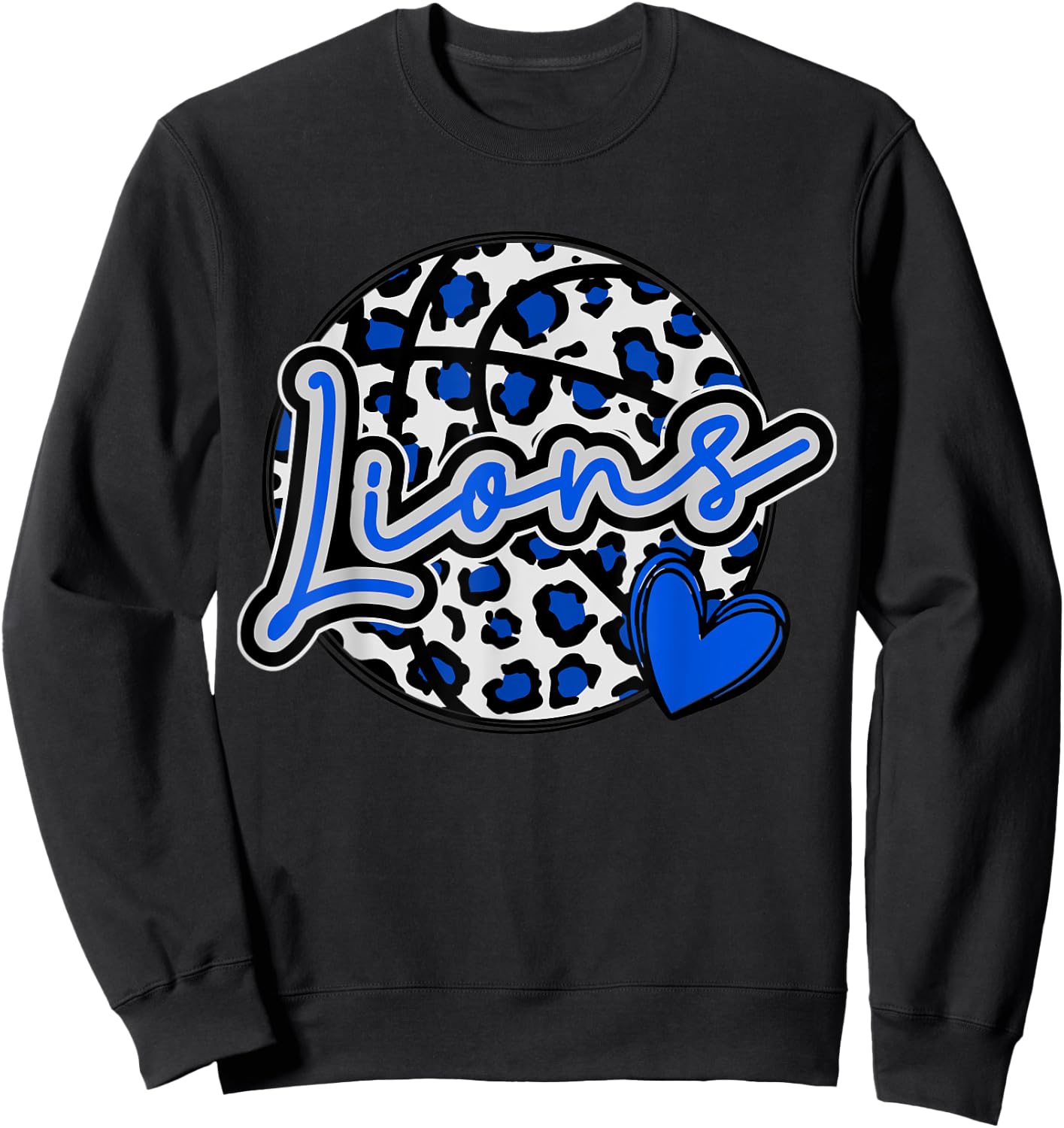 Leopard Cheetah Basketball Lions Blue Spirit Game Sweatshirt - Sweatshirt | Black