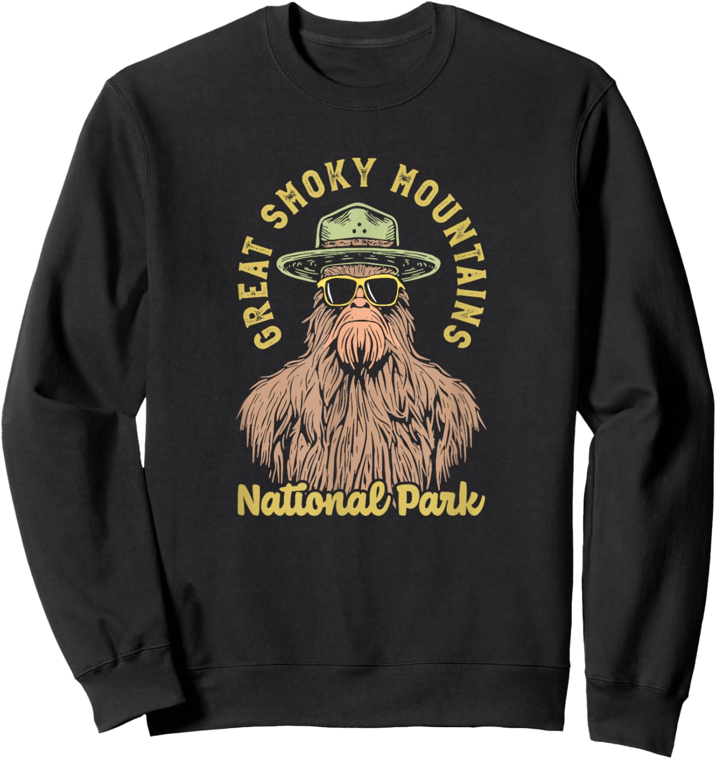 Great Smoky Mountains National Park Sasquatch Ranger Funny Sweatshirt - Sweatshirt | Black