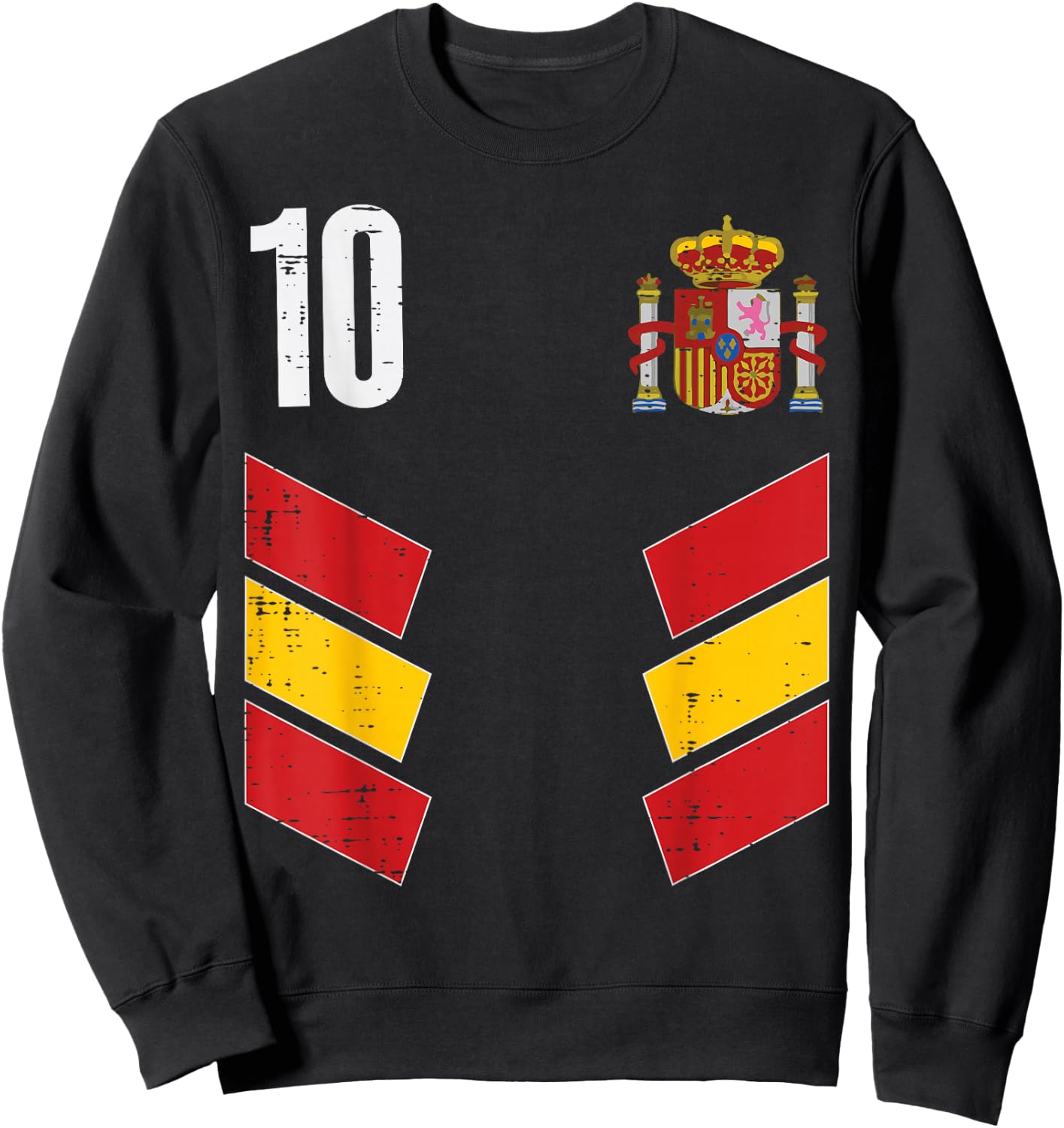 Spain Flag Number 10 Spanish Soccer Men Women Kids Boys Girl Sweatshirt - Sweatshirt | Black