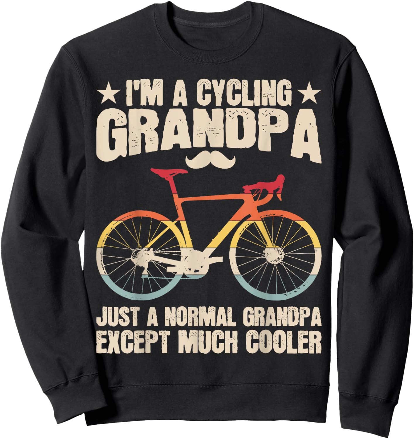 Cycling Grandpa Bicycle Lover Cycle Rider Biking Graphic Sweatshirt - Sweatshirt | Black