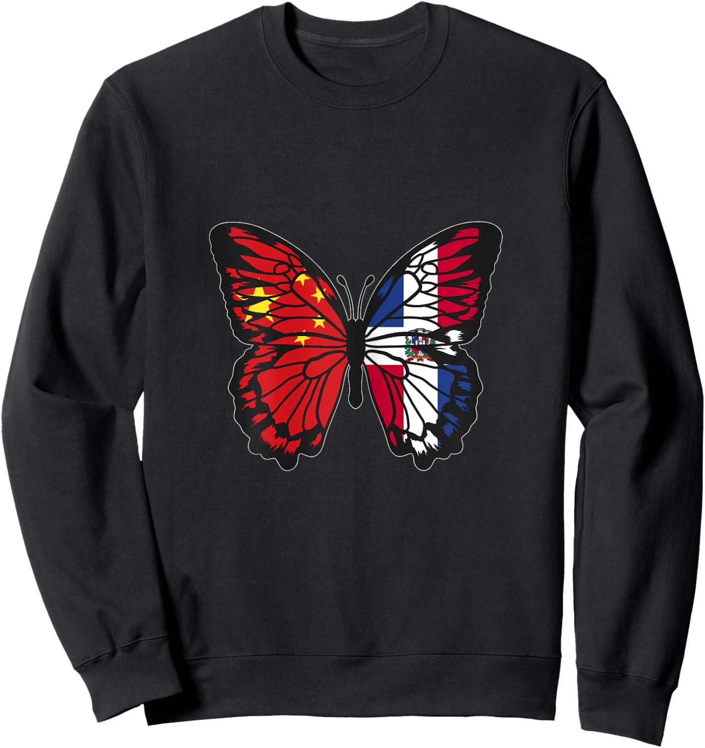 China and Dominican Mix Butterfly Half Chinese Dominicana Sweatshirt - Sweatshirt | Black