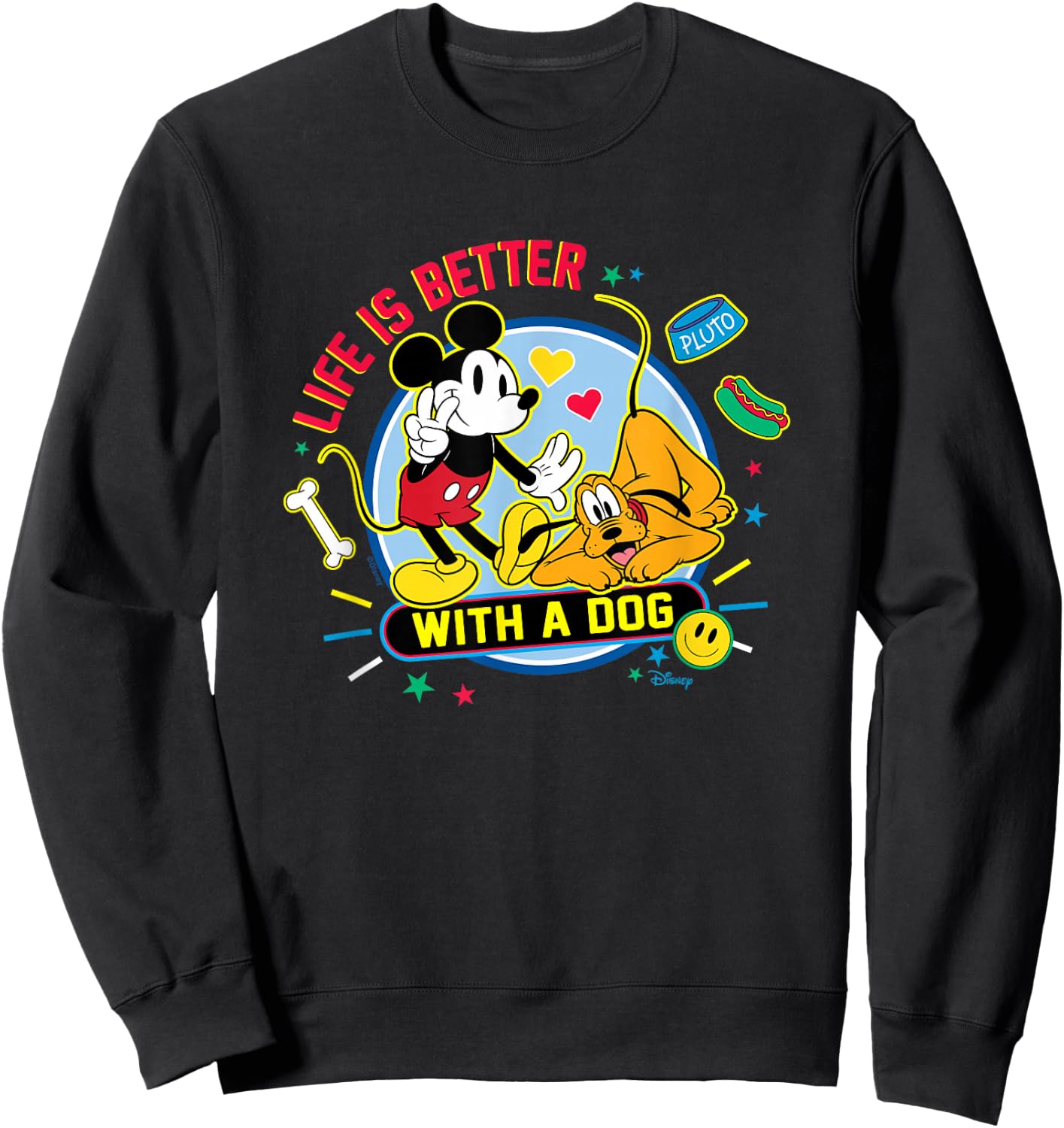 Mickey & Pluto - Life Is Better With A Dog Sweatshirt - Sweatshirt | Black