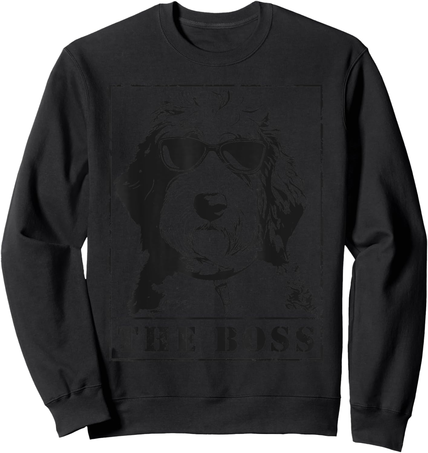 The Funny Sheepadoodle Boss Mom Dad Dog Lover Sweatshirt - Sweatshirt | Black