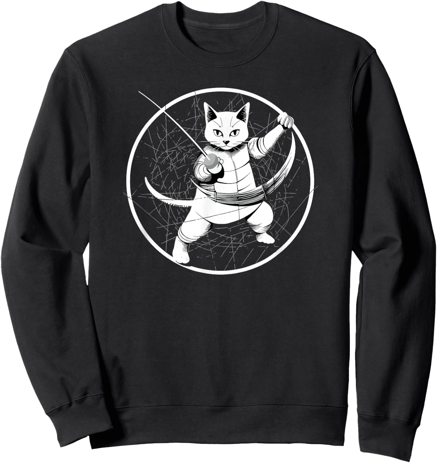 Fencing Game gamer fencer sport fencing Cat Sweatshirt - Sweatshirt | Black