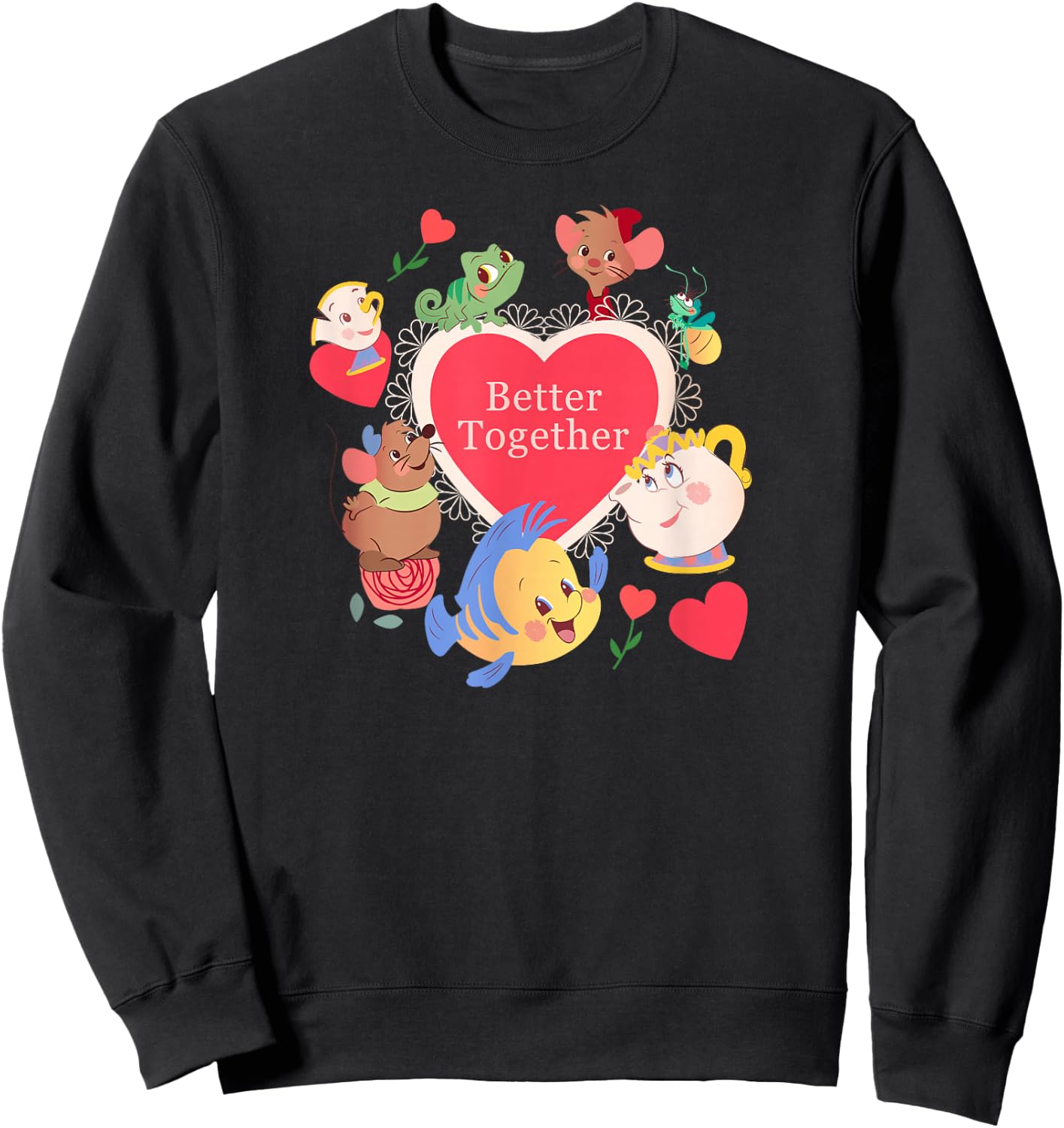 Disney Princess Valentine’s Day Love Heart Better Together Sweatshirt - Sweatshirt | Black