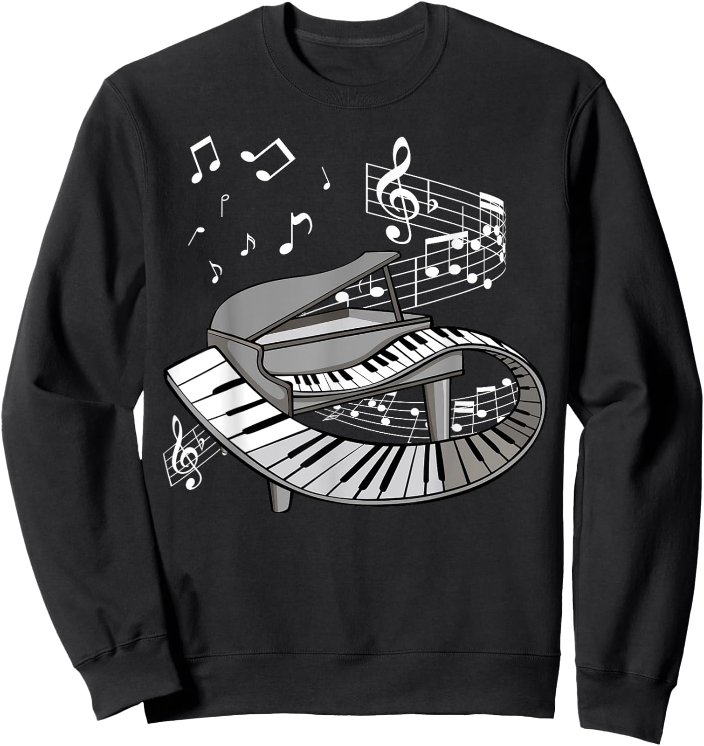 Piano Player Music Notes Musician Pianist Concert Festival Sweatshirt - Sweatshirt | Black