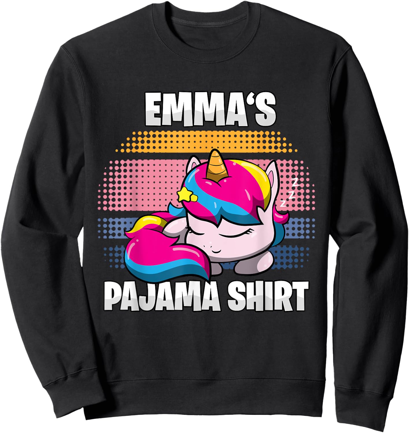Emma's Pajama Shirt - Personalized Sleeping Sweatshirt - Sweatshirt | Black