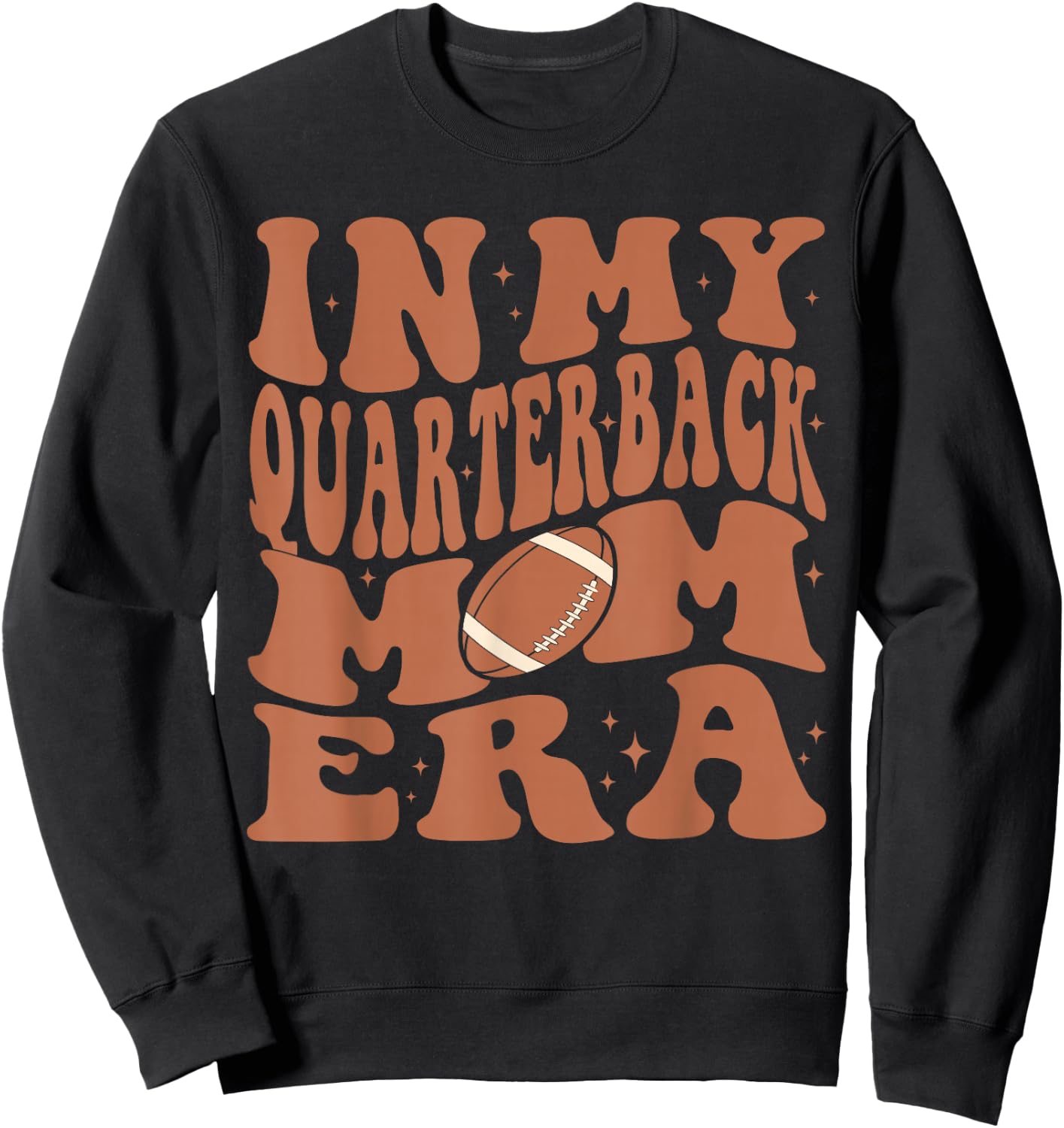 In My Quarterback Mom Football Era Groovy QB Mama Christmas Sweatshirt - Sweatshirt | Black