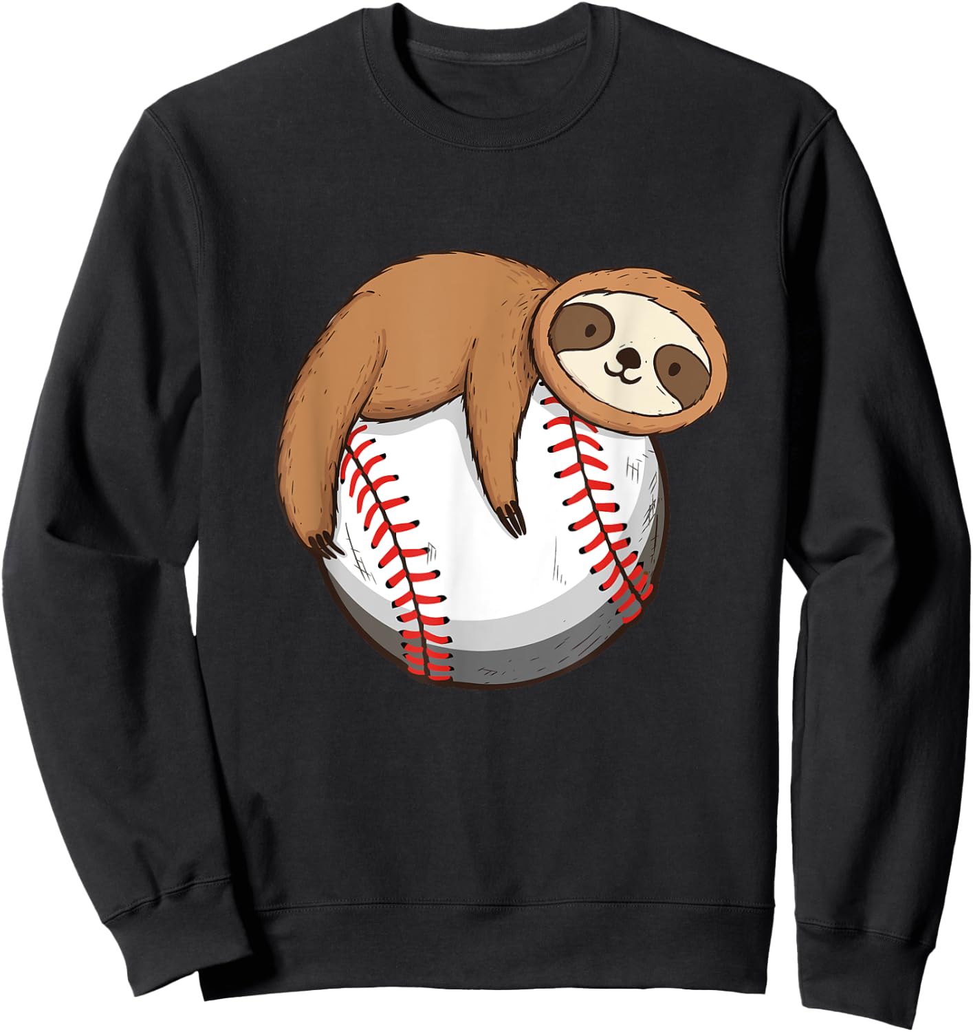 Sloth Baseball Player - Catcher Pitcher Animal Nature Lover Sweatshirt - Sweatshirt | Black