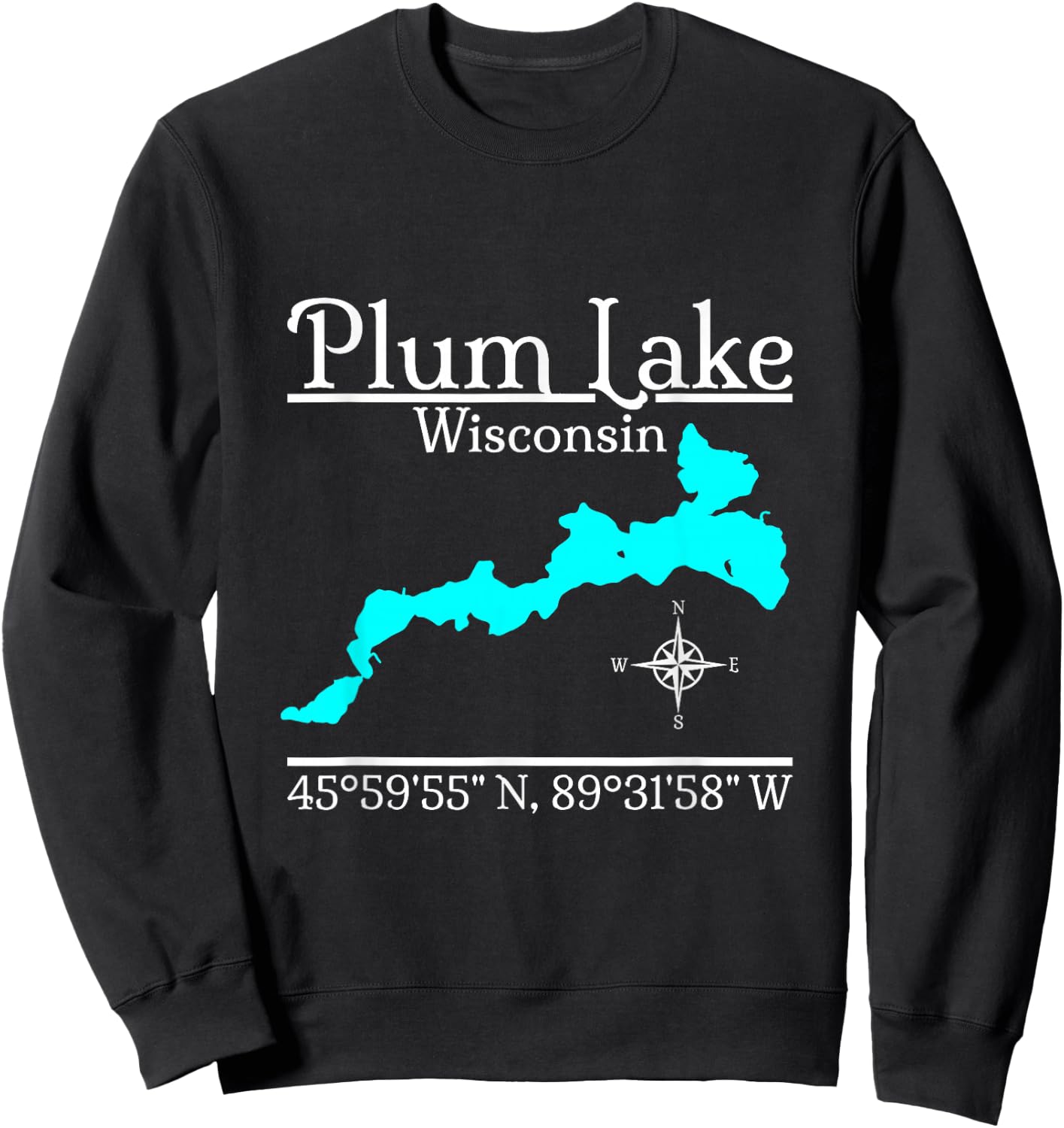 Plum Lake, Wisconsin Sweatshirt - Sweatshirt | Black